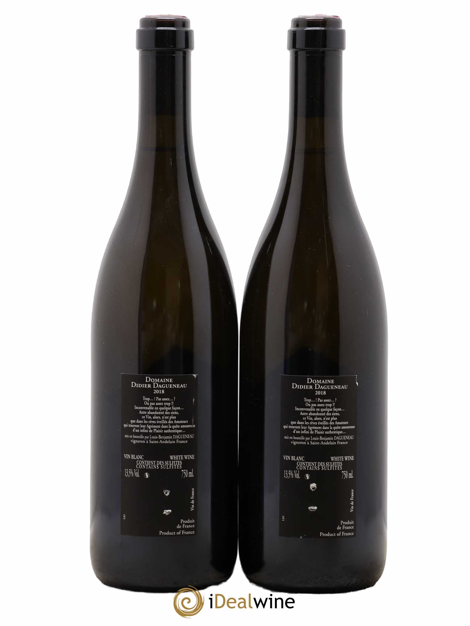 Vin de France (anciennement Pouilly-Fumé) Silex Dagueneau (Domaine Didier - Louis-Benjamin) 2018 - Lot de 2 bouteilles - 1