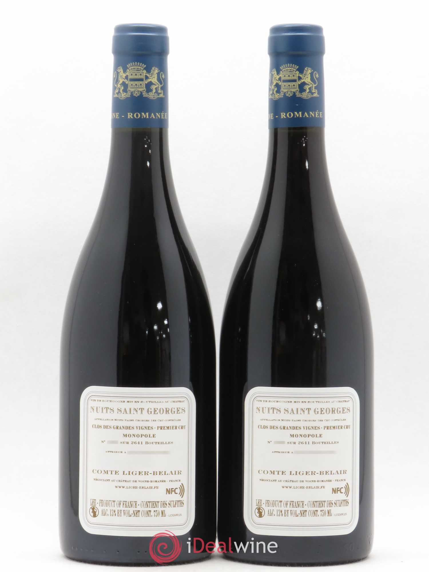 Nuits-Saint-Georges 1er Cru Clos des Grandes Vignes Comte Liger-Belair (Domaine du) 2015 - Lot de 2 bouteilles - 1