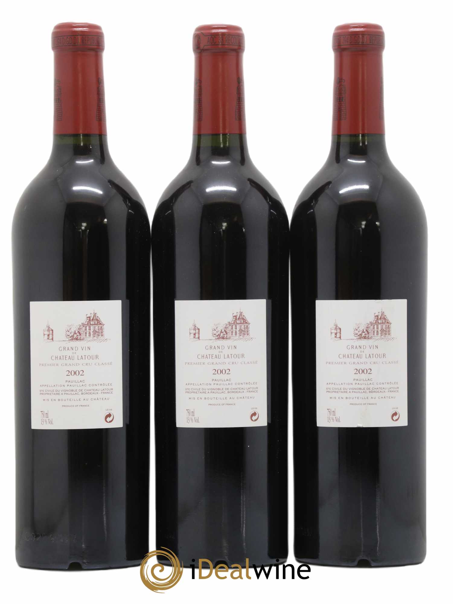 Château Latour 1er Grand Cru Classé 2002 - Lot of 3 bottles - 1