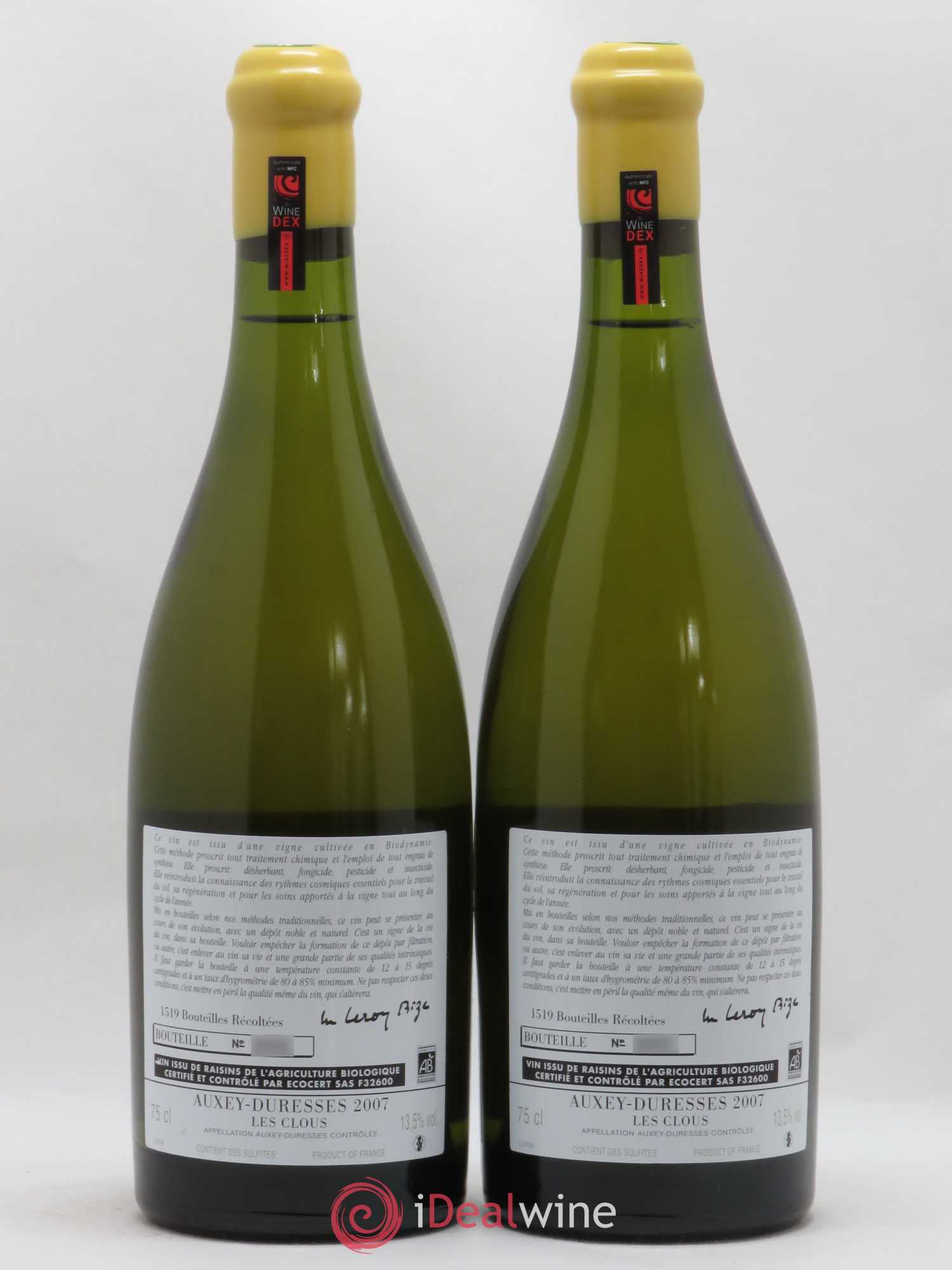 Auxey-Duresses Les Clous d'Auvenay (Domaine) 2007 - Lot de 2 bouteilles - 1