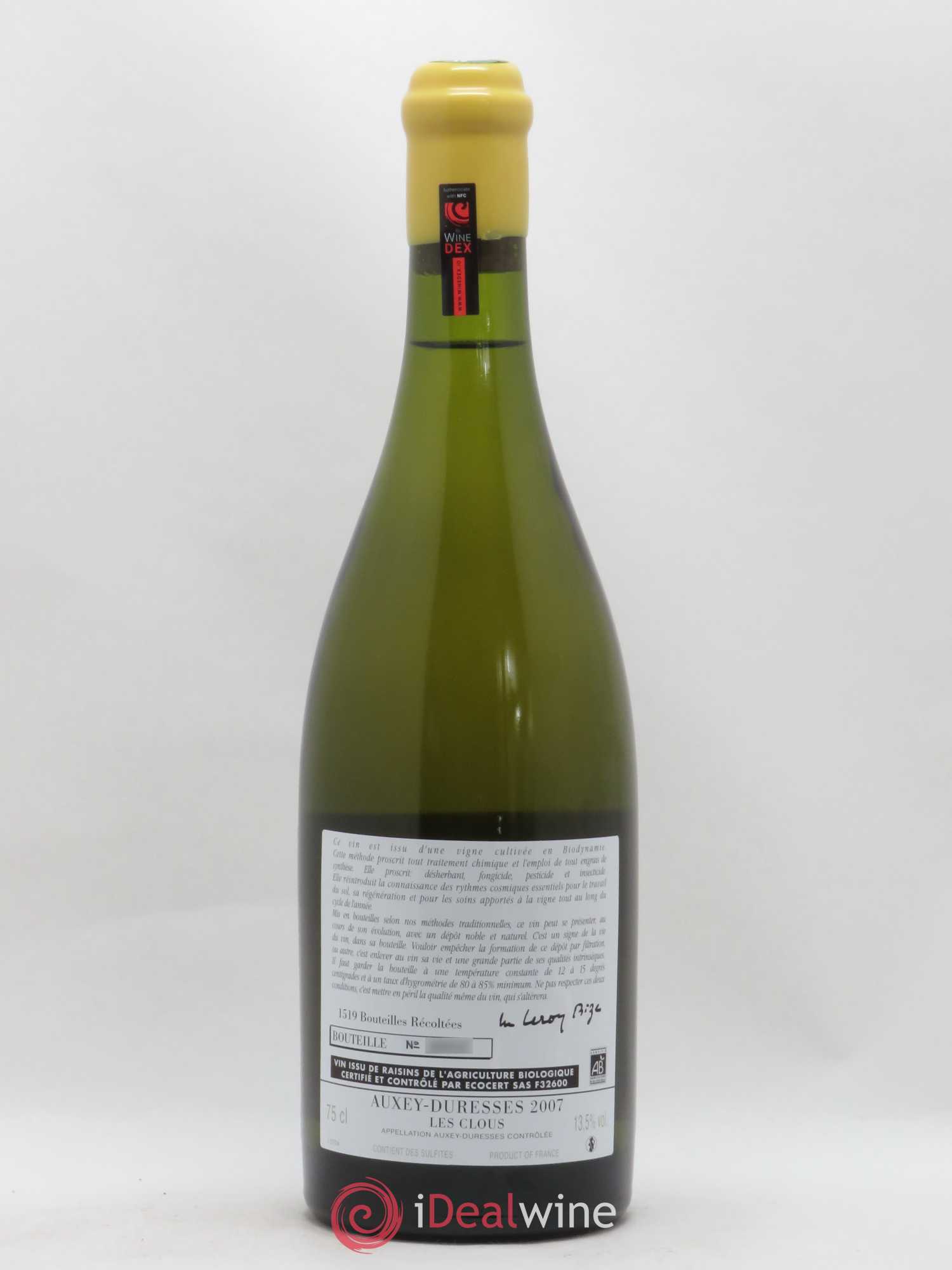 Auxey-Duresses Les Clous d'Auvenay (Domaine) 2007 - Lot de 1 bouteille - 1