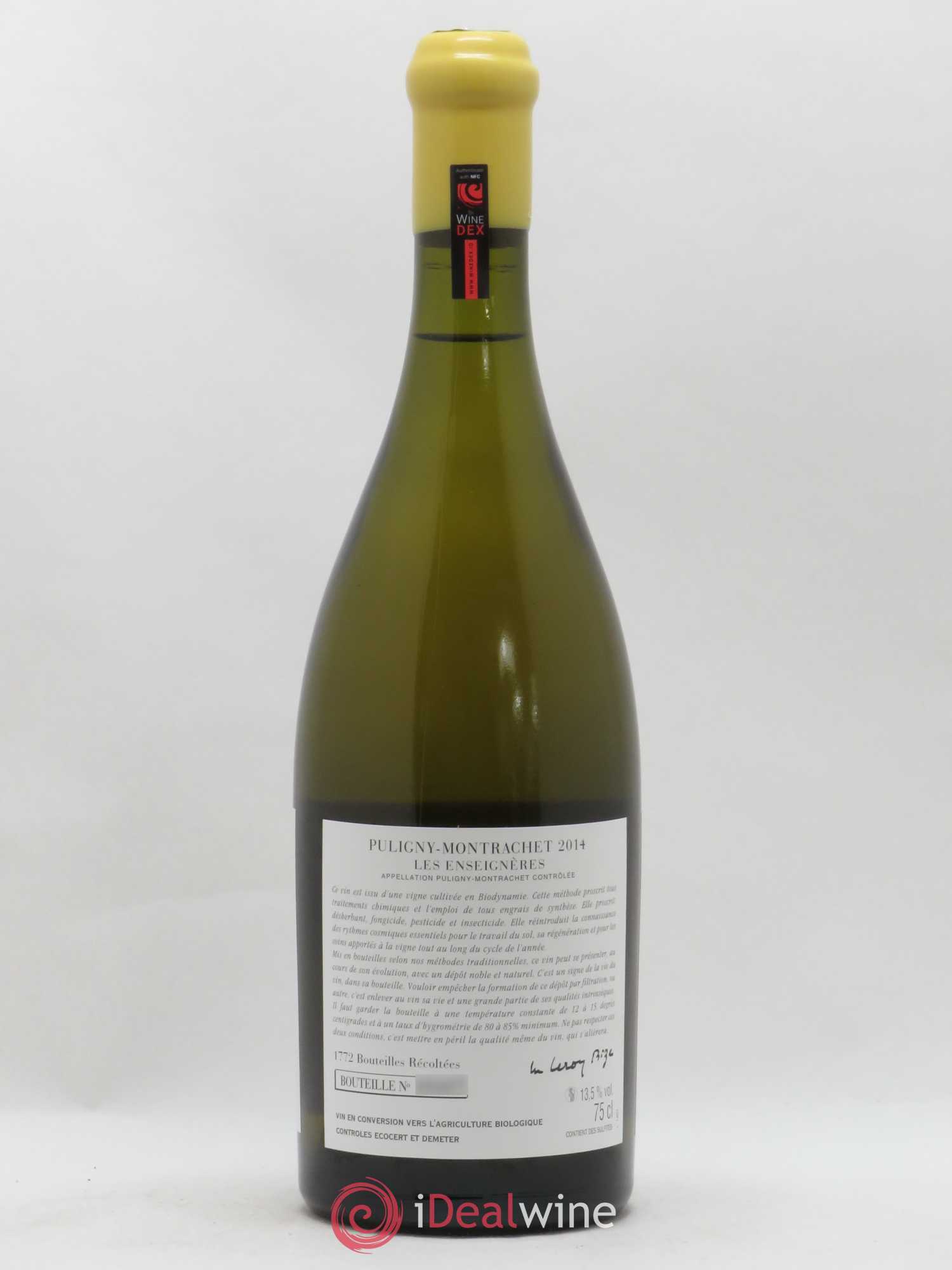 Puligny-Montrachet Les Enseignères d'Auvenay (Domaine) 2014 - Lot de 1 bouteille - 1