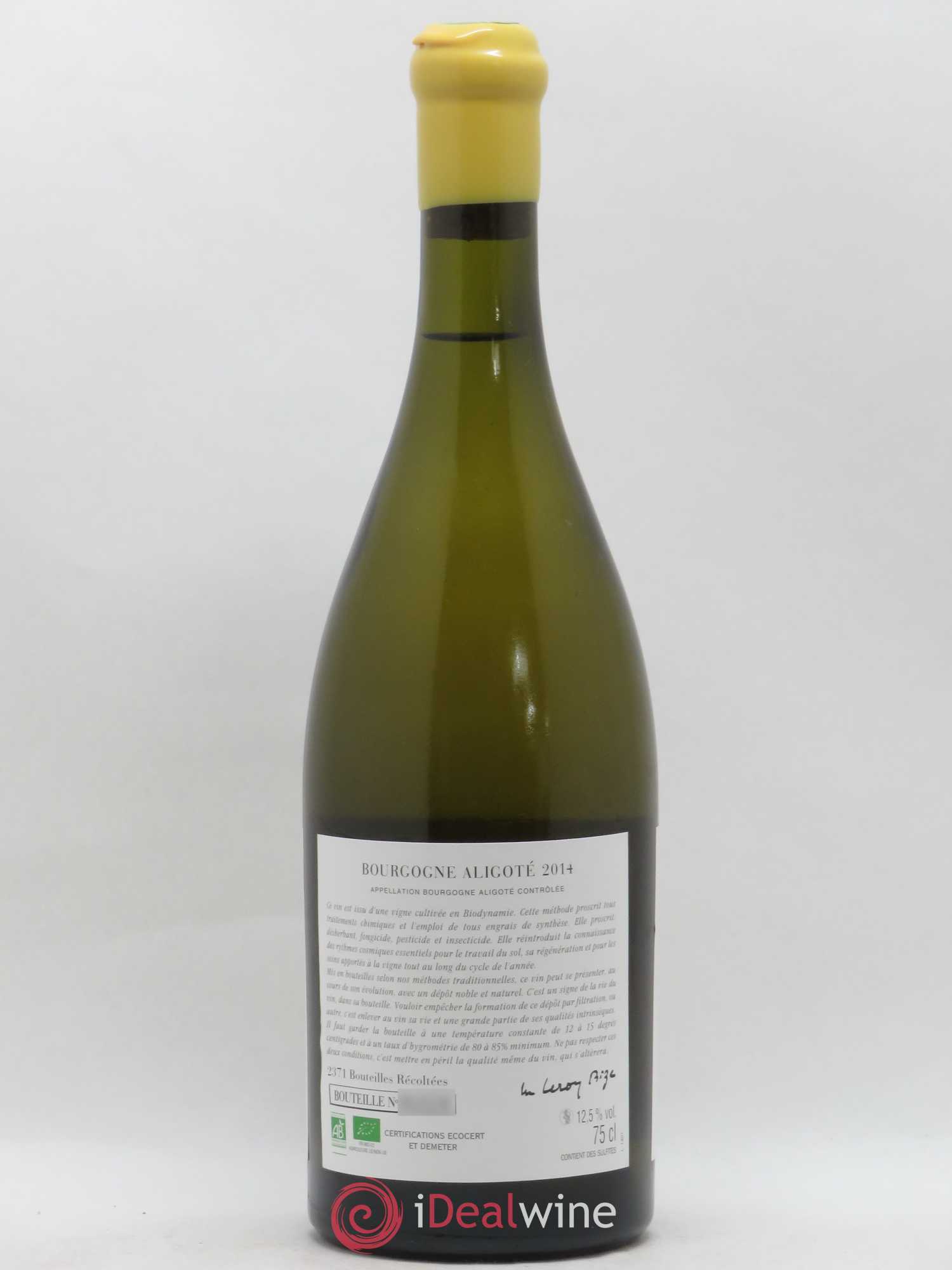 Bourgogne Aligoté Sous Chatelet d'Auvenay (Domaine) 2014 - Lot de 1 bouteille - 1