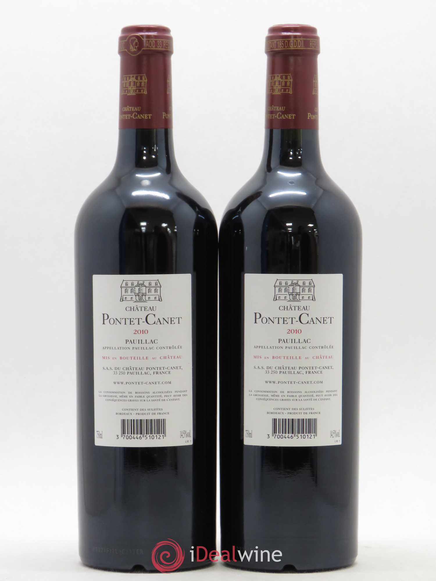 Château Pontet Canet 5ème Grand Cru Classé 2010 - Lot de 2 bouteilles - 1