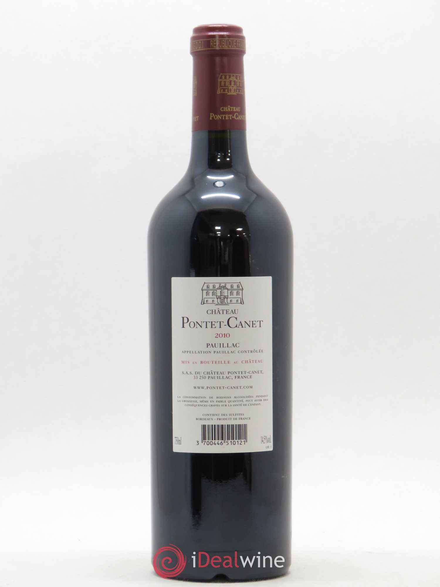 Château Pontet Canet 5ème Grand Cru Classé 2010 - Lot de 1 bouteille - 1