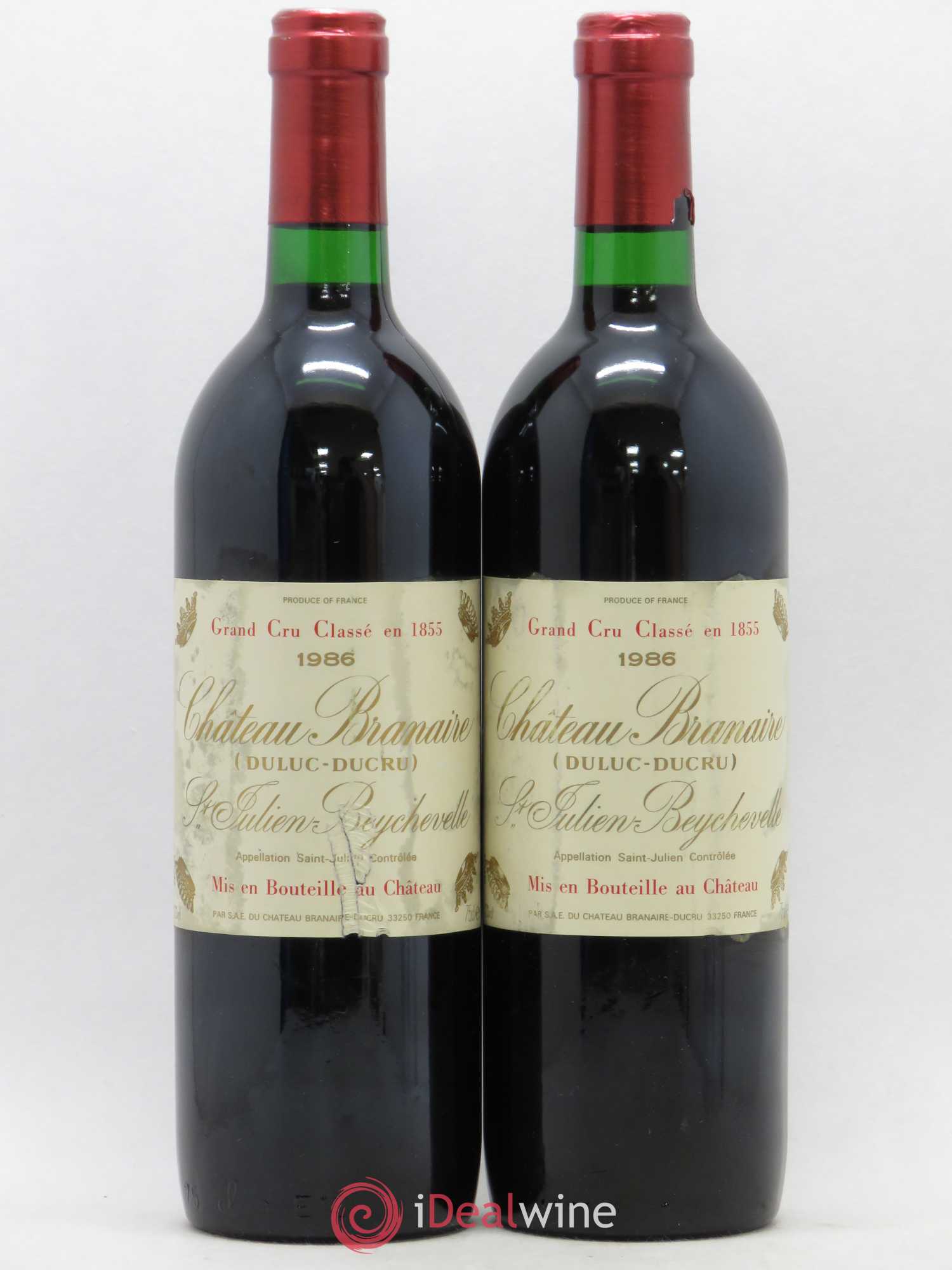 Château Branaire Ducru 4ème Grand Cru Classé 1986 - Lot de 2 bouteilles - 0
