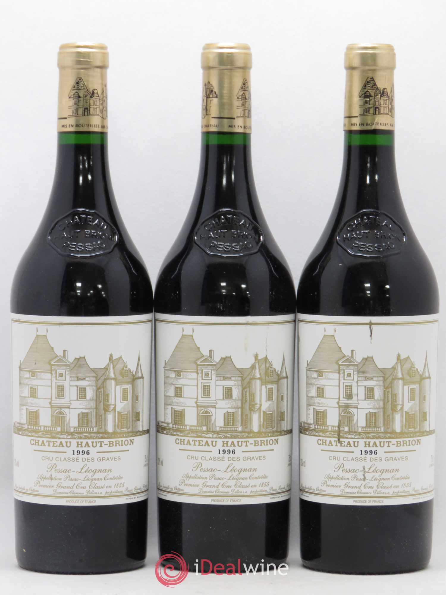 Château Haut Brion 1er Grand Cru Classé 1996 - Lot de 3 bouteilles - 0