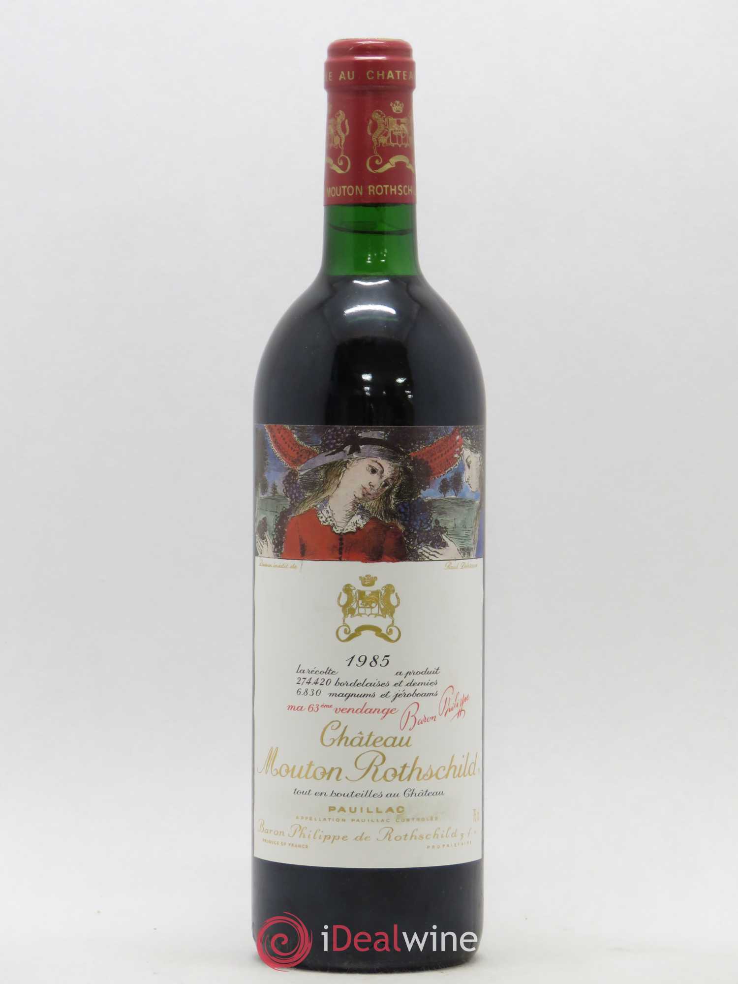 Château Mouton Rothschild 1er Grand Cru Classé 1985 - Lot de 1 bouteille - 0