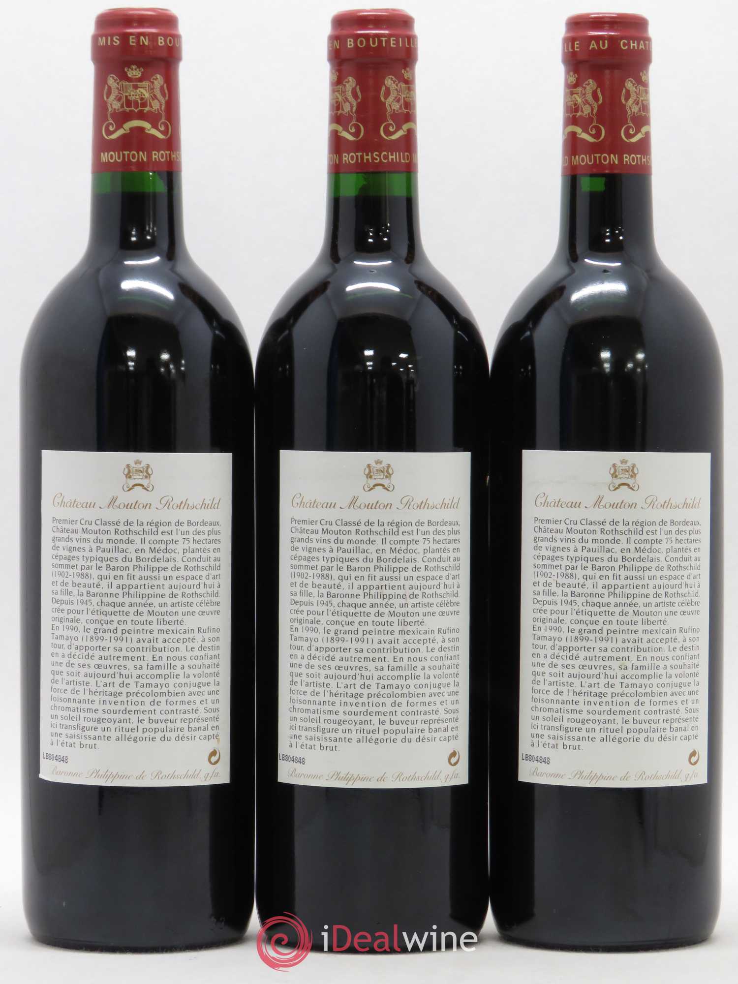 Château Mouton Rothschild 1er Grand Cru Classé 1998 - Lot de 3 bouteilles - 1