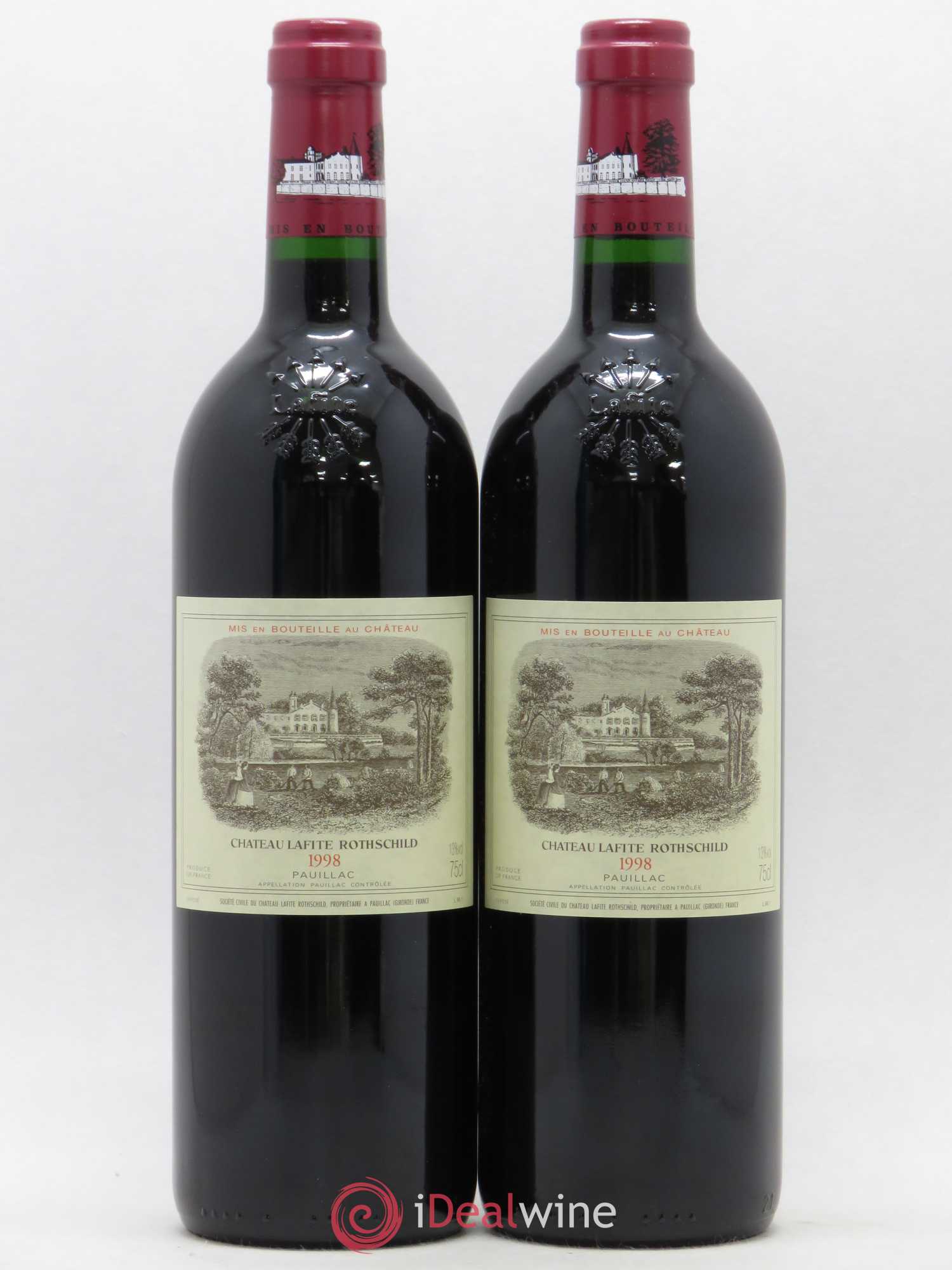 Château Lafite Rothschild 1er Grand Cru Classé 1998 - Lot de 2 bouteilles - 0