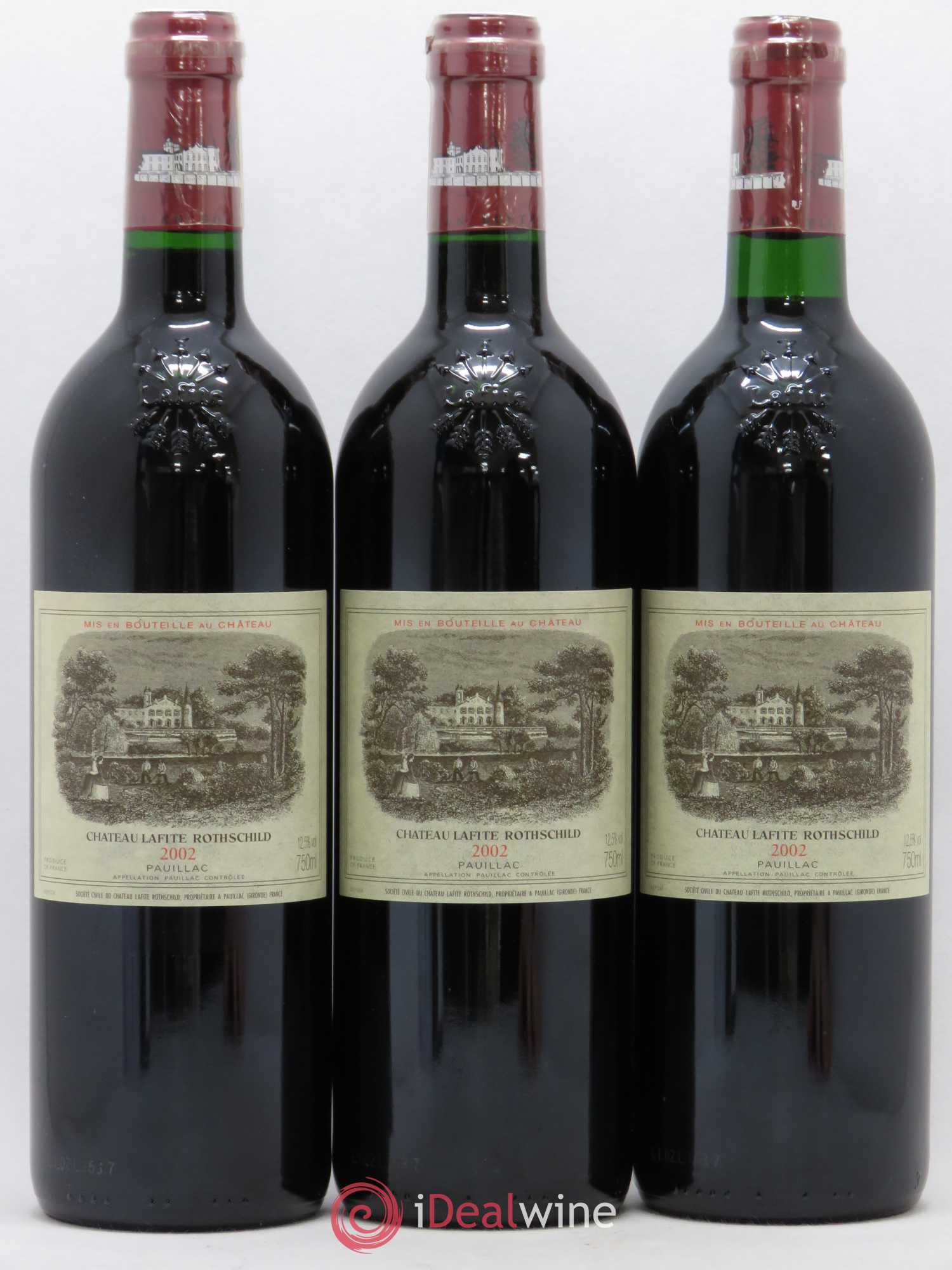 Château Lafite Rothschild 1er Grand Cru Classé 2002 - Lot de 3 bouteilles - 0