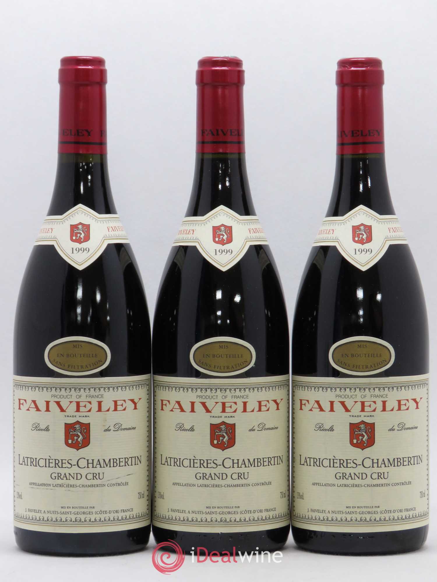 Latricières-Chambertin Grand Cru Faiveley 1999 - Lot de 3 bouteilles - 0