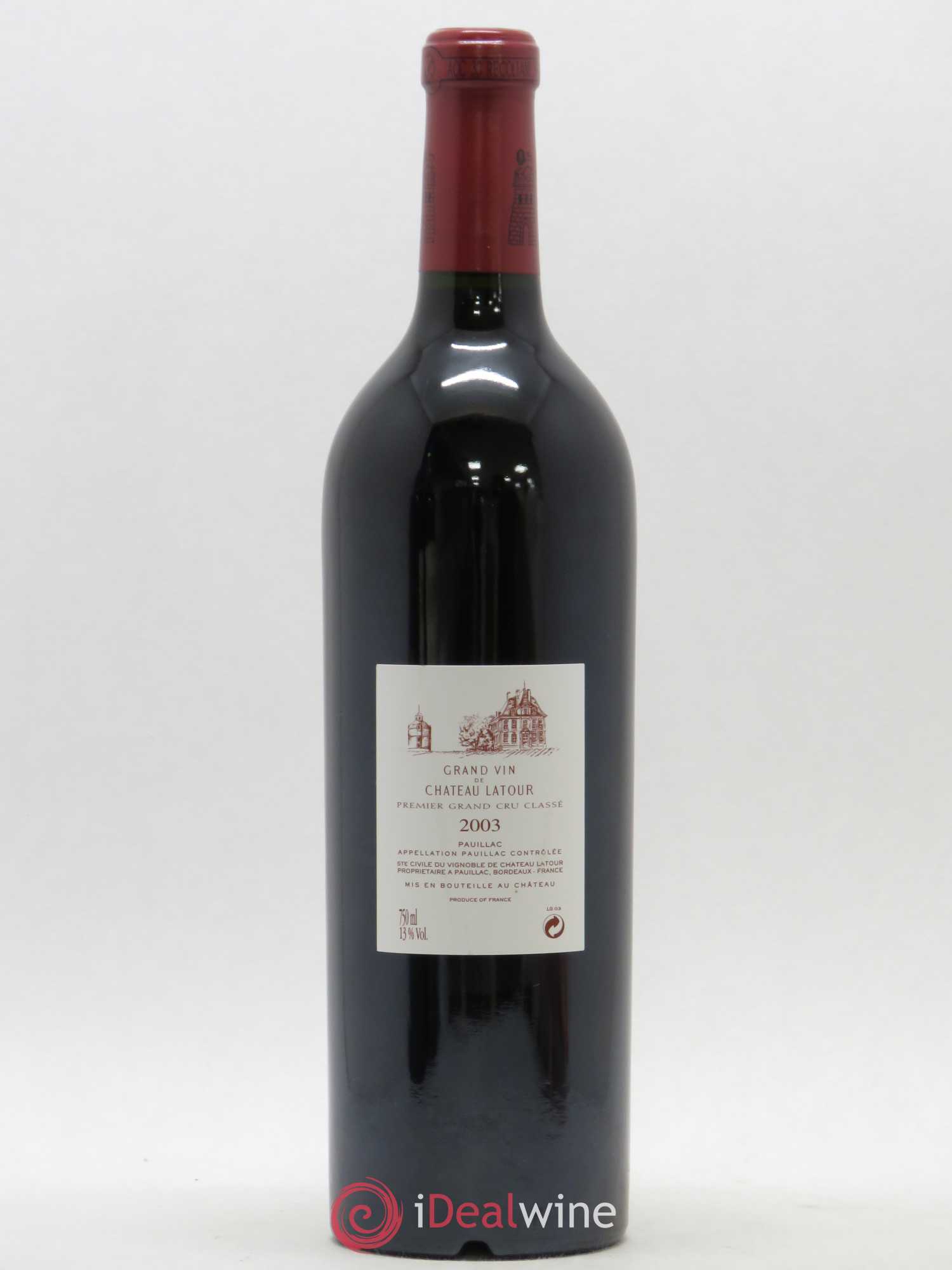 Château Latour 1er Grand Cru Classé 2003 - Lot de 1 bouteille - 1