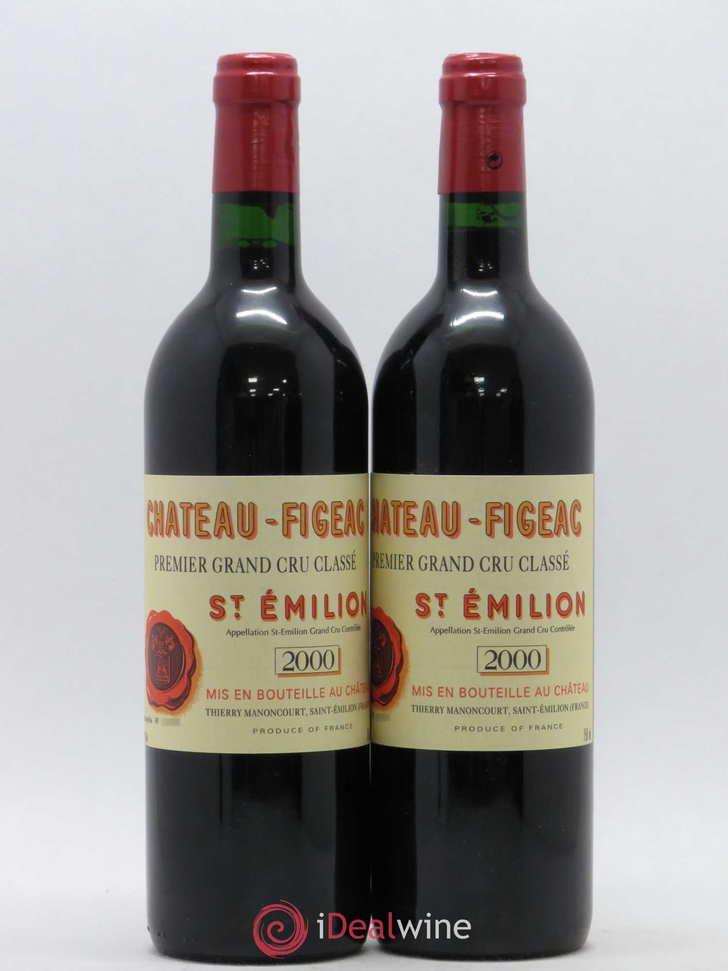 Château Figeac 1er Grand Cru Classé A 2000 - Lot de 2 bouteilles - 0