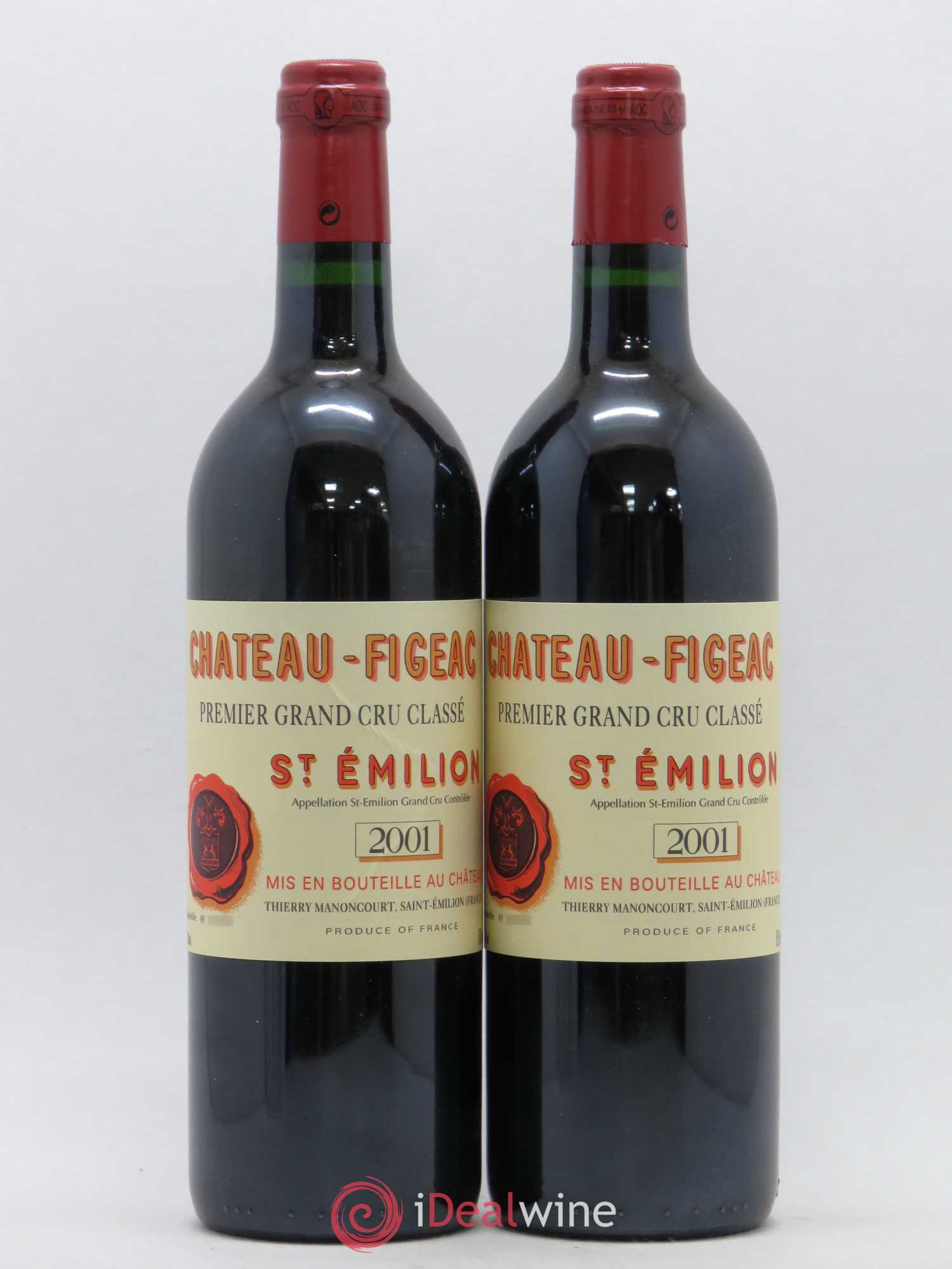 Château Figeac 1er Grand Cru Classé A 2001 - Lot de 2 bouteilles - 0