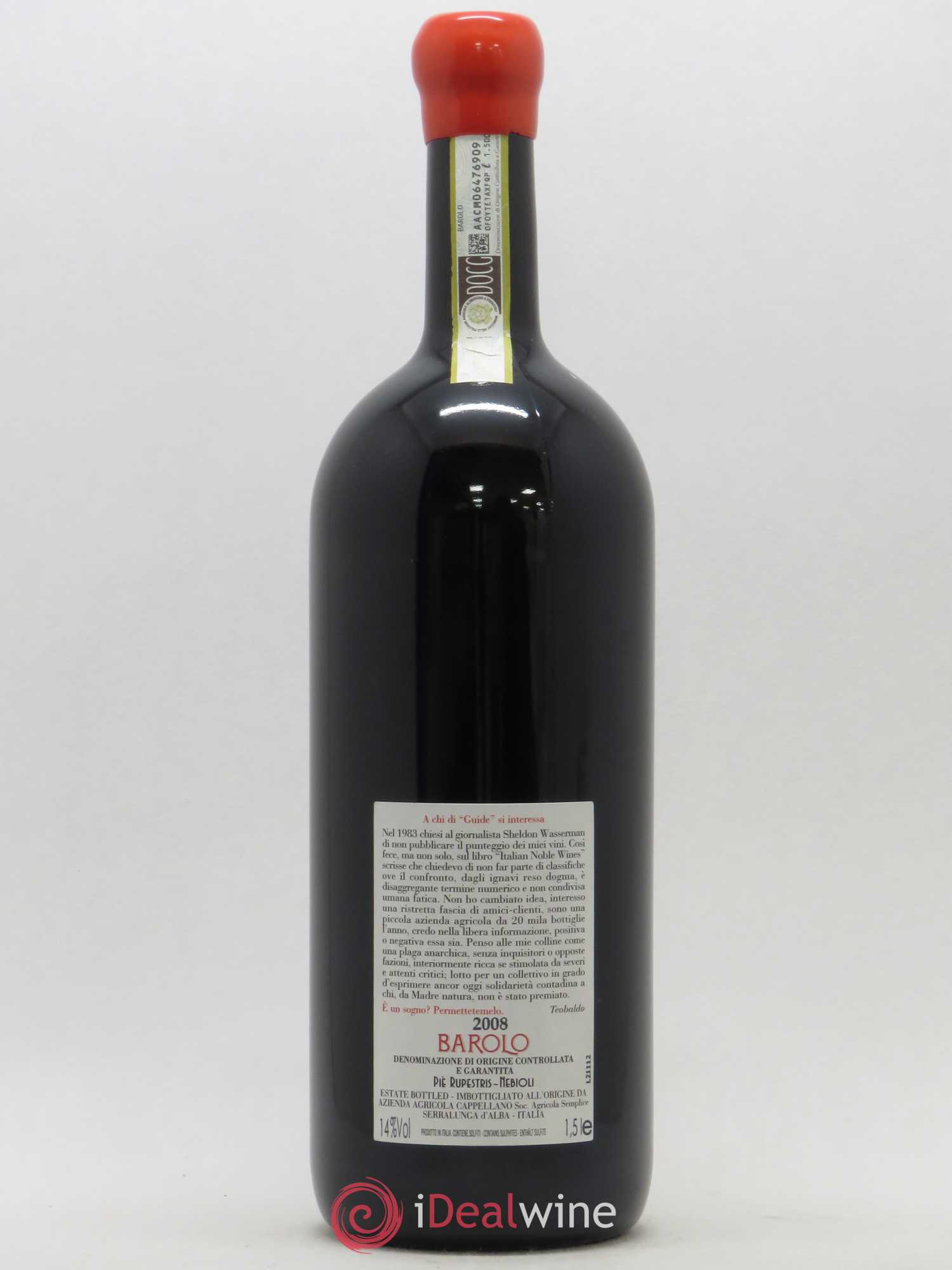 Barolo Cappellano Pie Rupestris 2008 - Lot de 1 magnum - 1