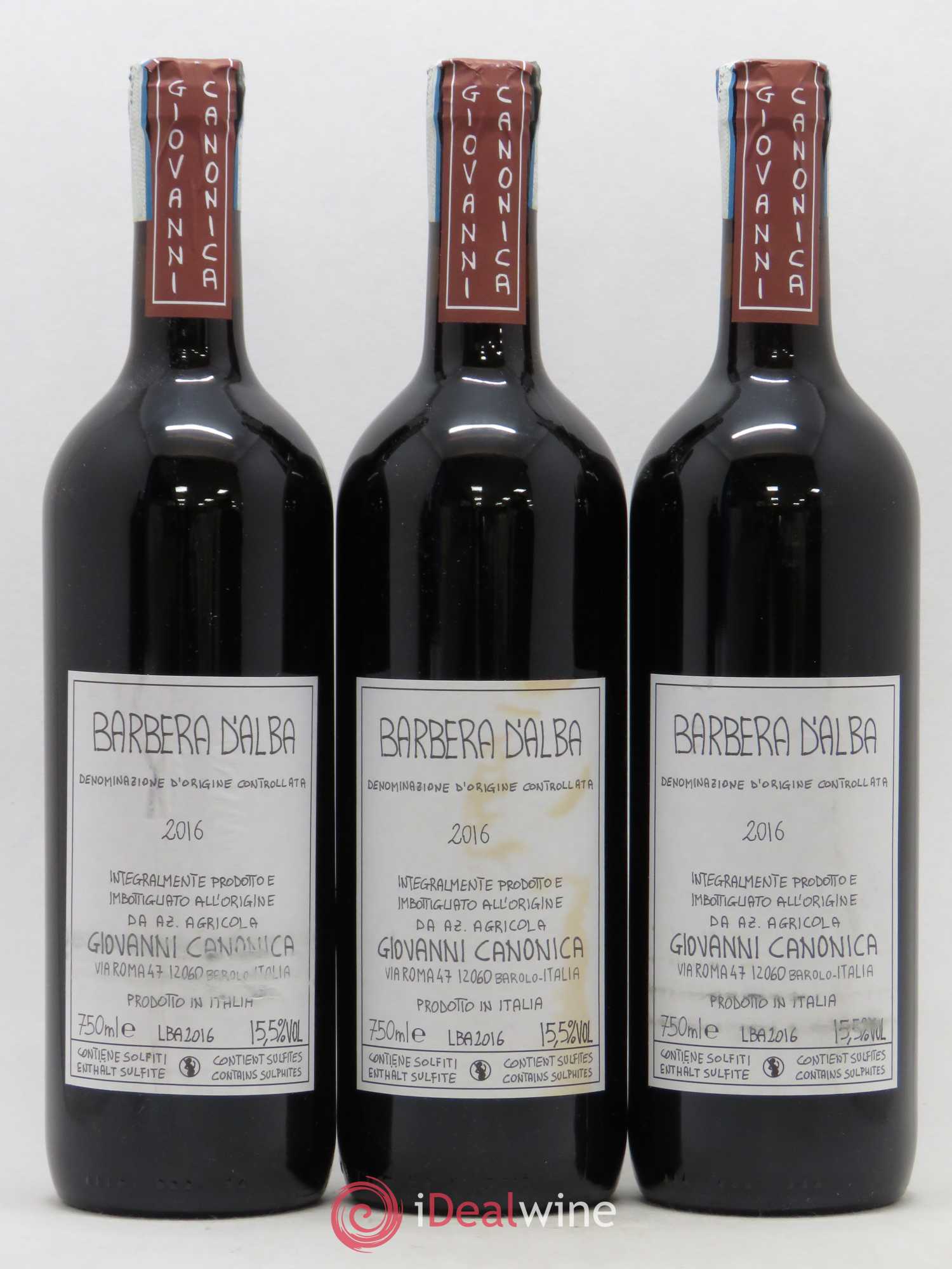 Italie Barbera Giovanni Canonica 2016 - Posten von 3 Flaschen - 0