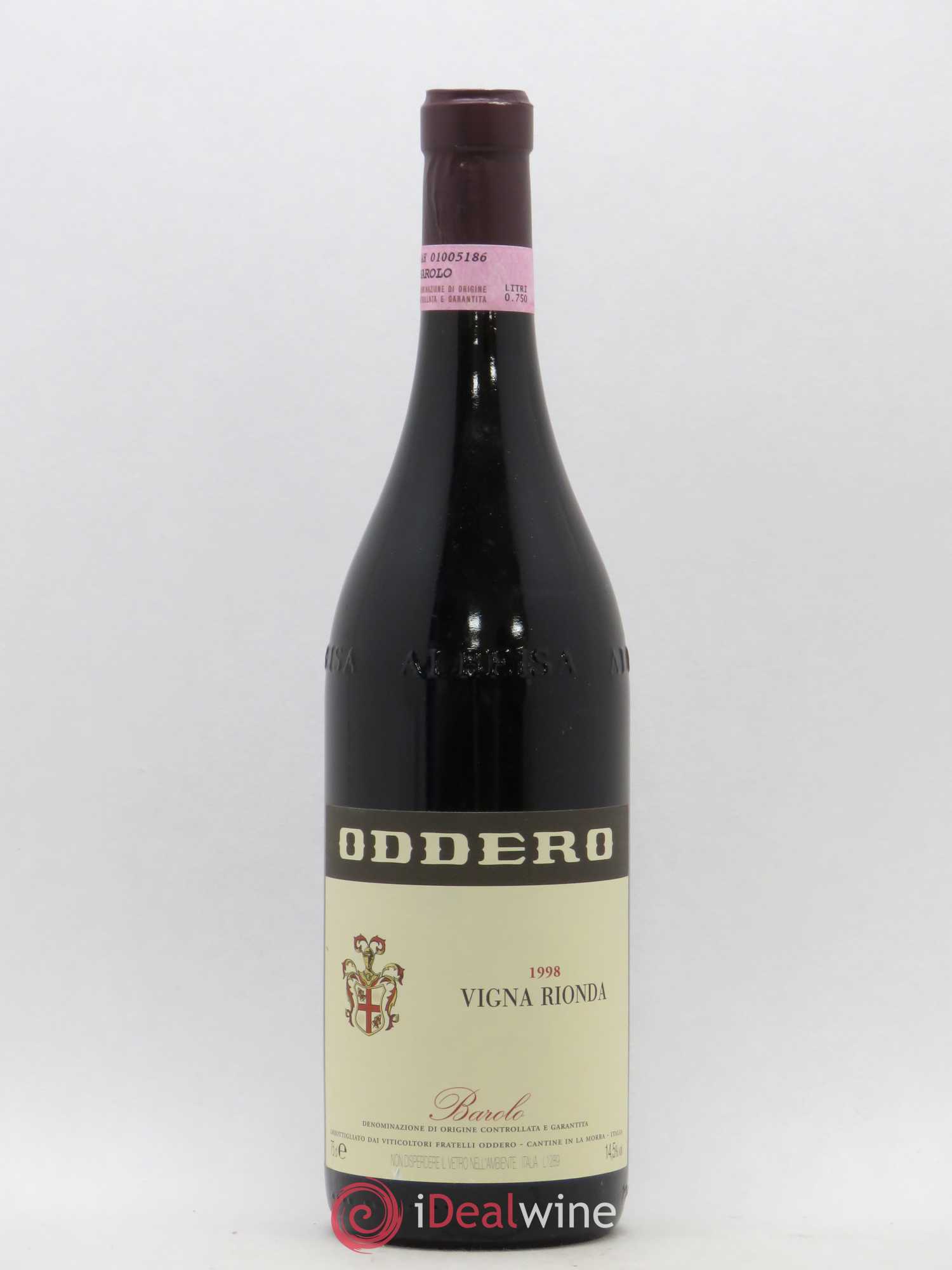 Barolo Vigna Rionda Poderi Oddero 1998 - Lot of 1 bottle - 0