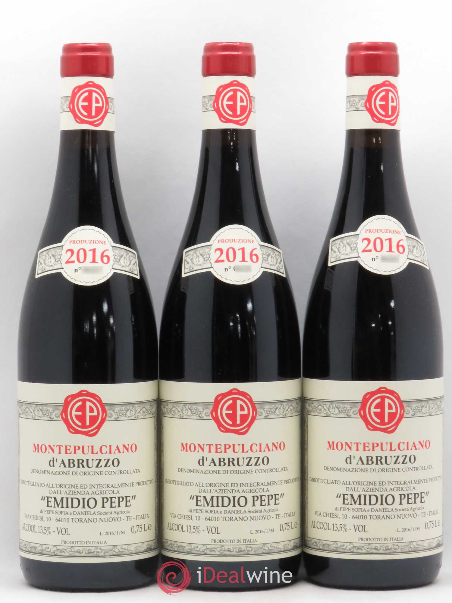 Montepulciano d'Abruzzo DOC Riserva Vecchie Viti Emidio Pepe 2016 - Lot de 3 bouteilles - 0