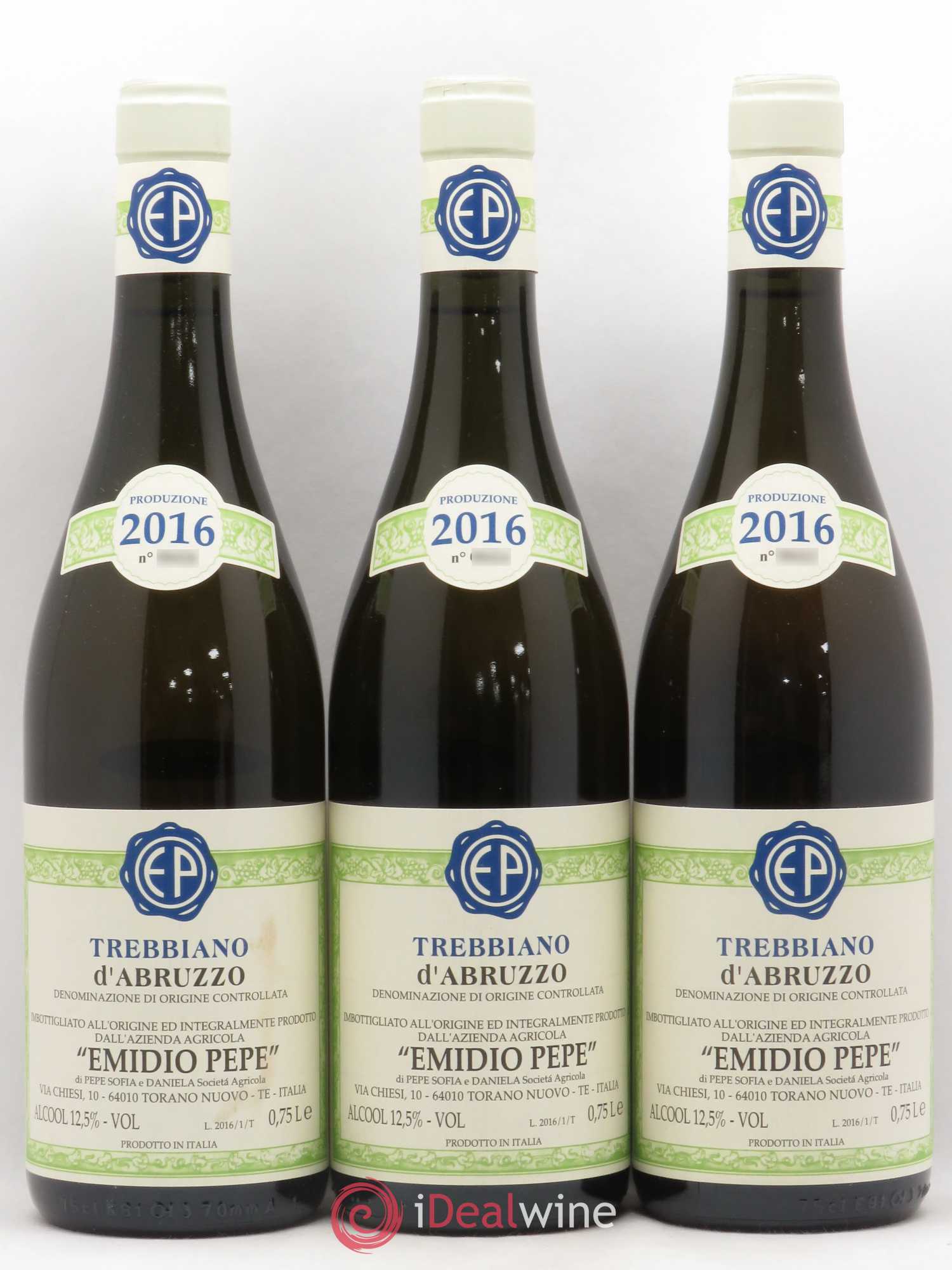 Trebbiano d'Abruzzo DOC Vecchie Viti Emidio Pepe 2016 - Lot de 3 bouteilles - 0