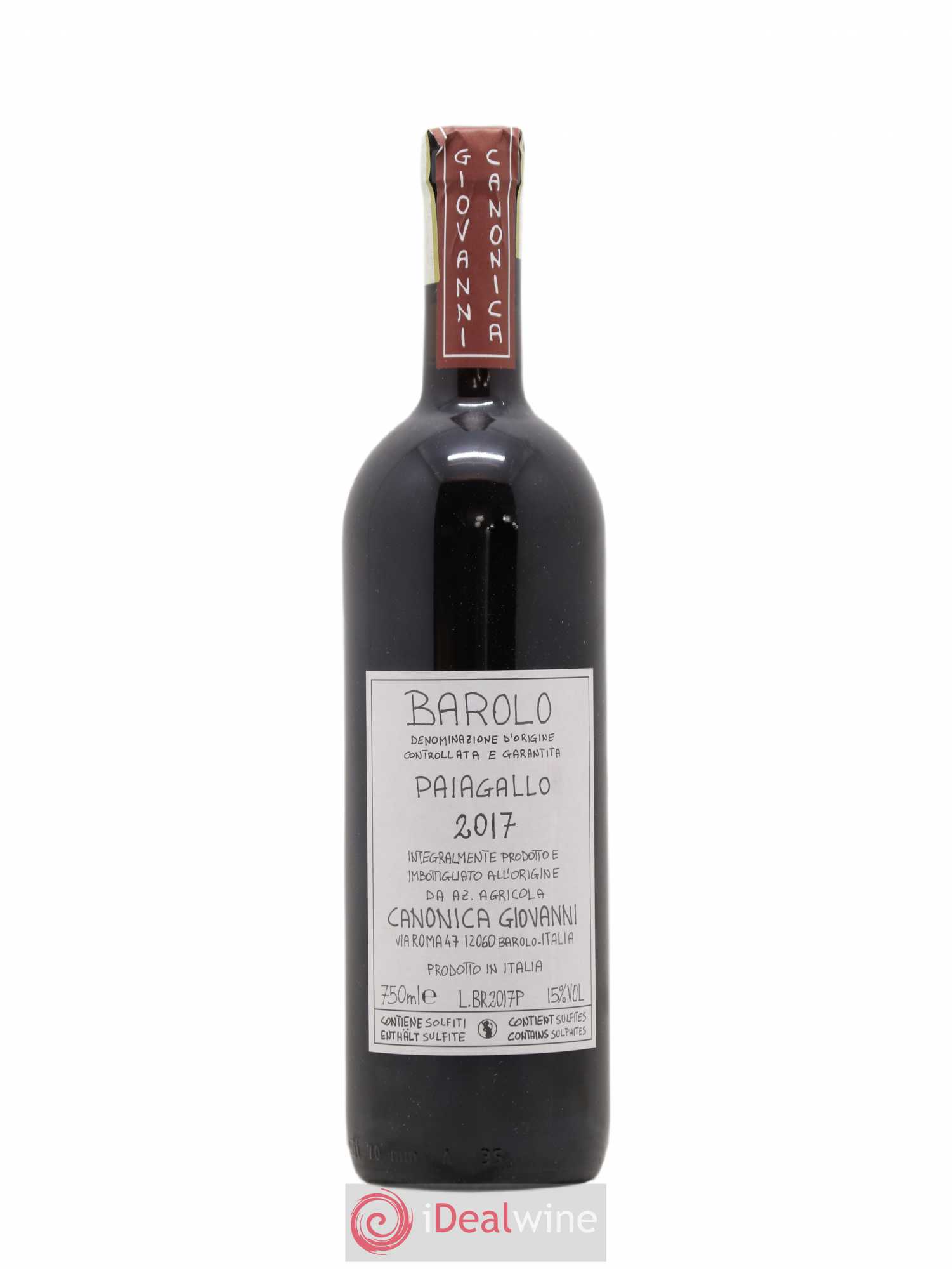 Barolo DOCG Paiagallo Giovanni Canonica 2017 - Lot de 1 bouteille - 0