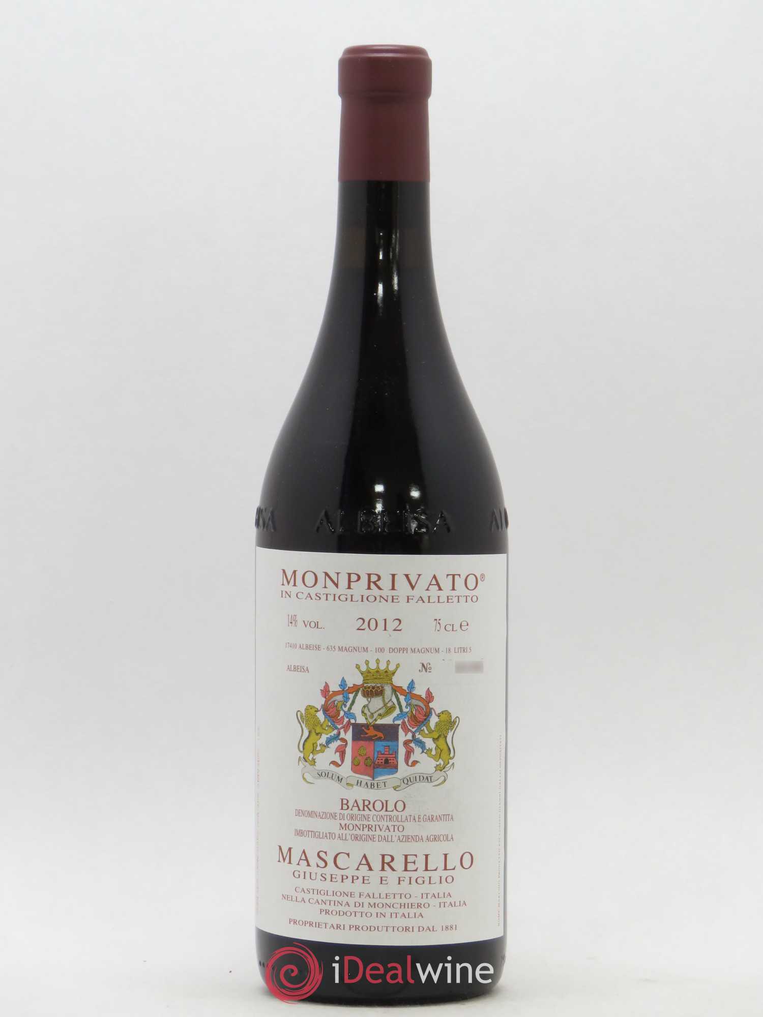Barolo Monprivato Giuseppe Mascarello 2012 - Lot de 1 bouteille - 0