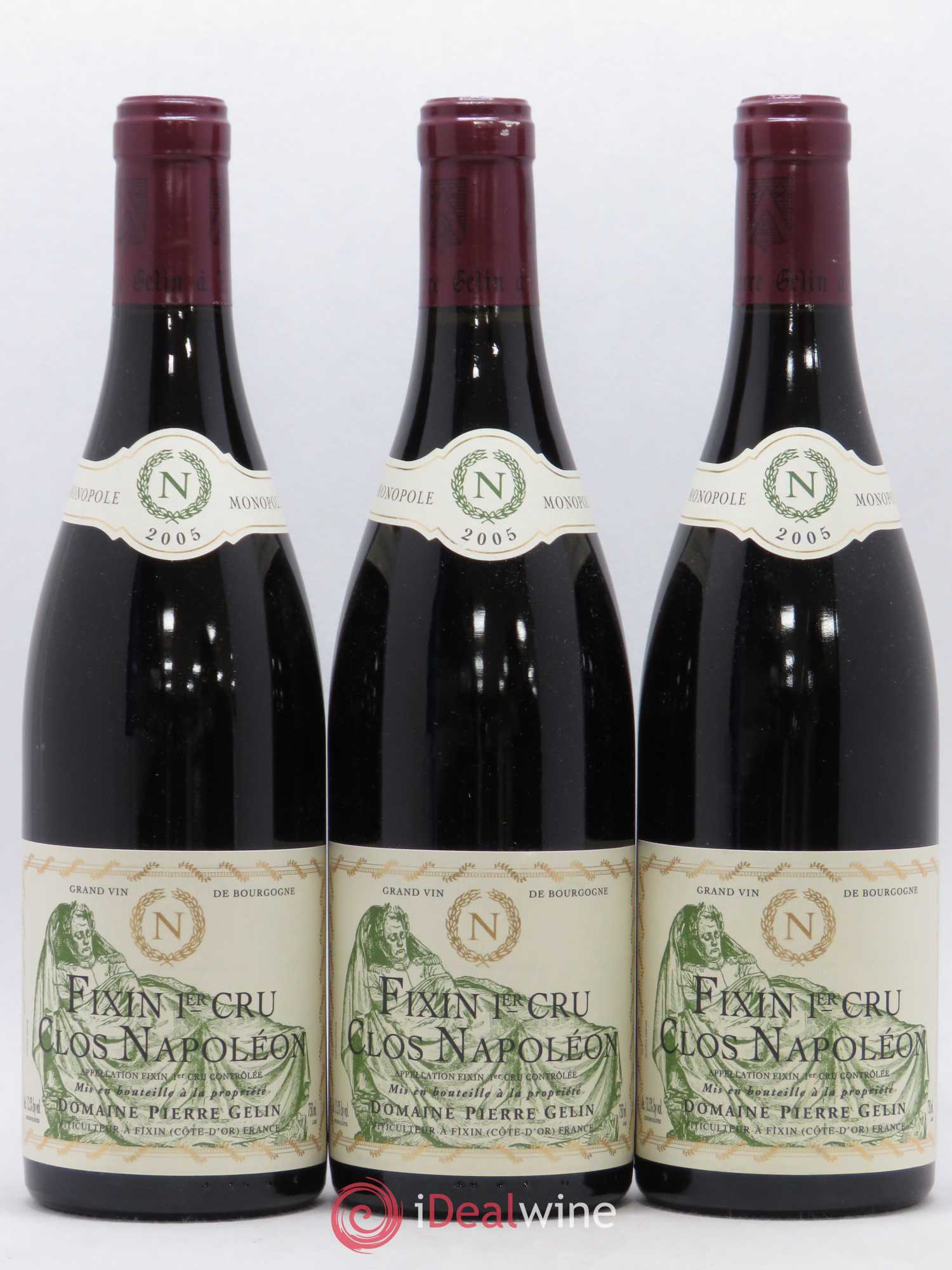 Fixin 1er Cru Clos Napoléon Monopole Pierre Gelin 2005 - Posten von 3 Flaschen - 0