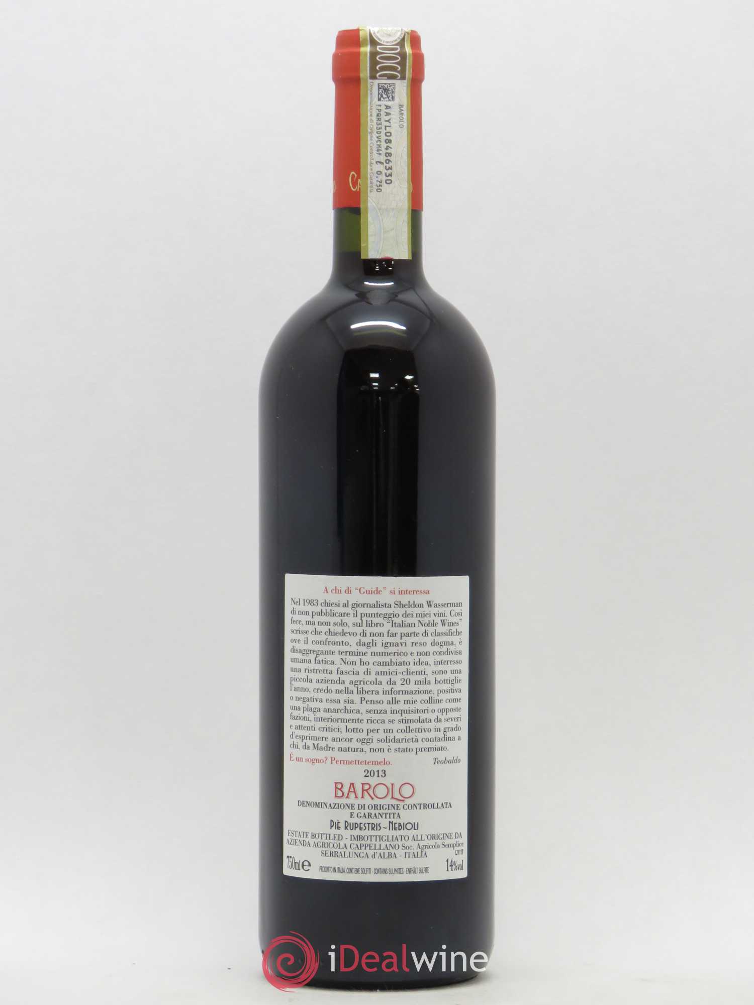 Barolo Cappellano Pie Rupestris 2013 - Lot de 1 bouteille - 1
