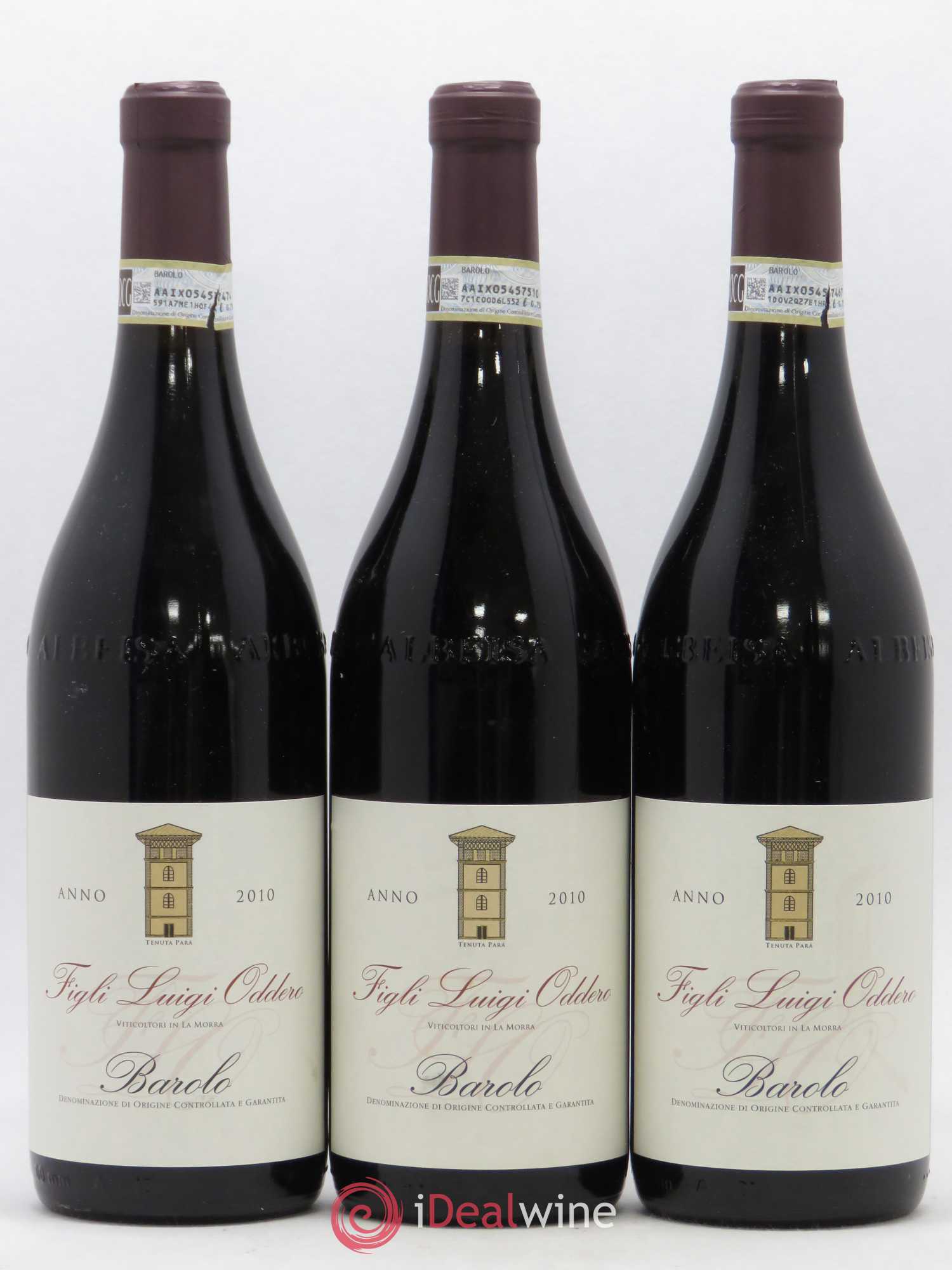 Barolo Filgli Luigi Oddero 2010 - Lot de 3 bouteilles - 0