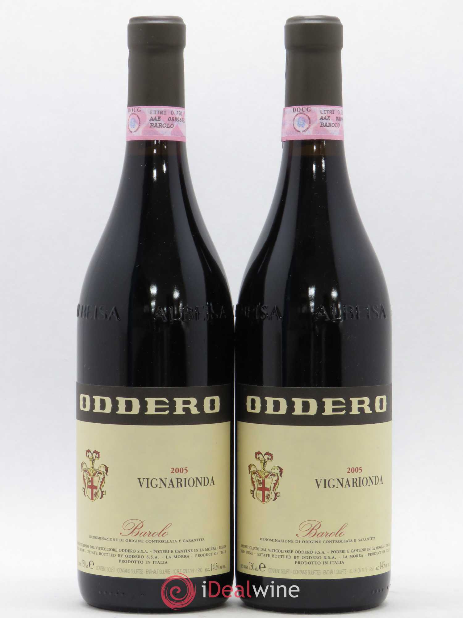 Barolo Vignarionda Poderi Oddero 2005 - Lot de 2 bouteilles - 0