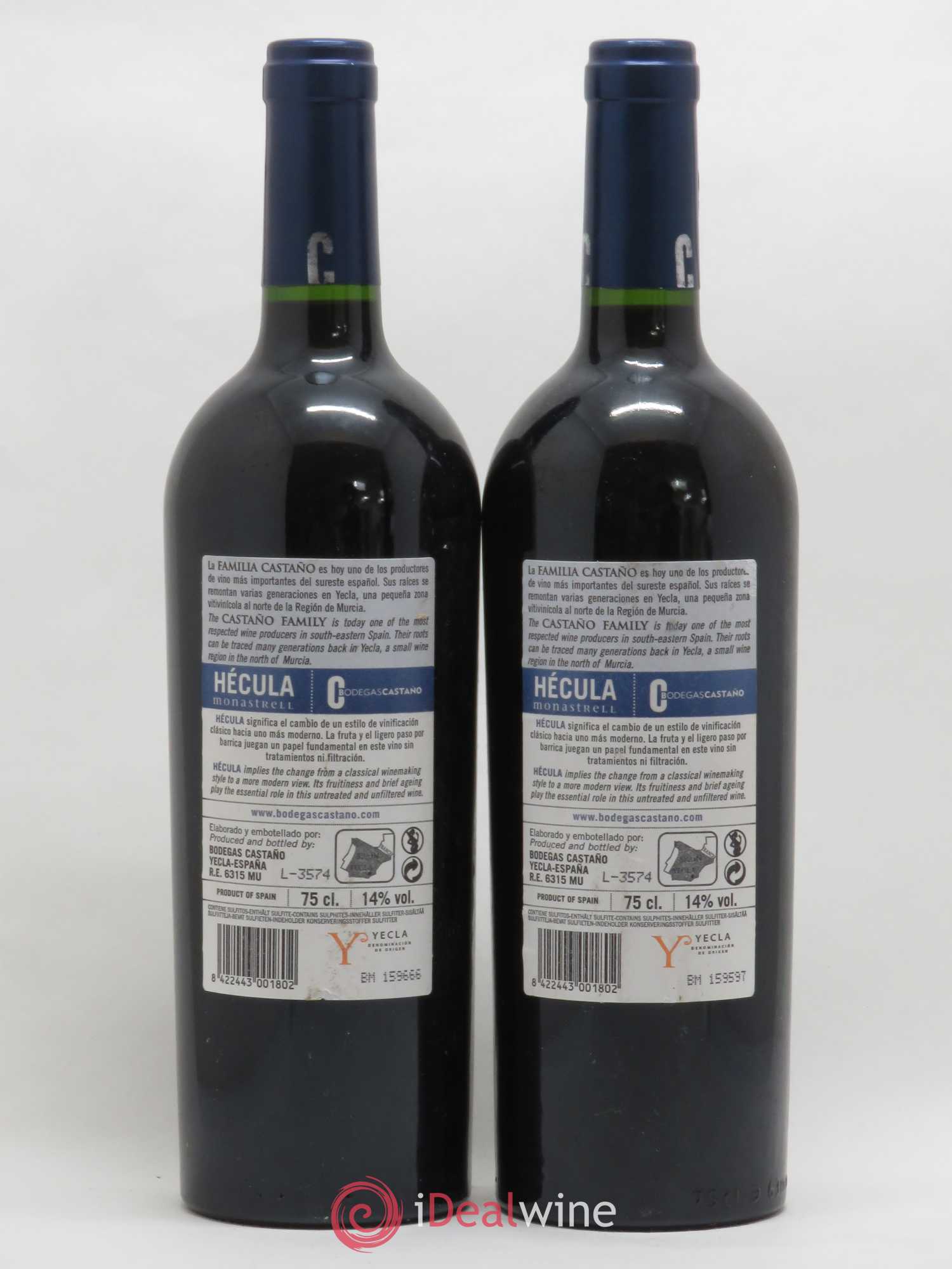 Yecla Familia Castano Hecula Monastrell (sans prix de réserve) 2009 - Lot de 2 bouteilles - 1