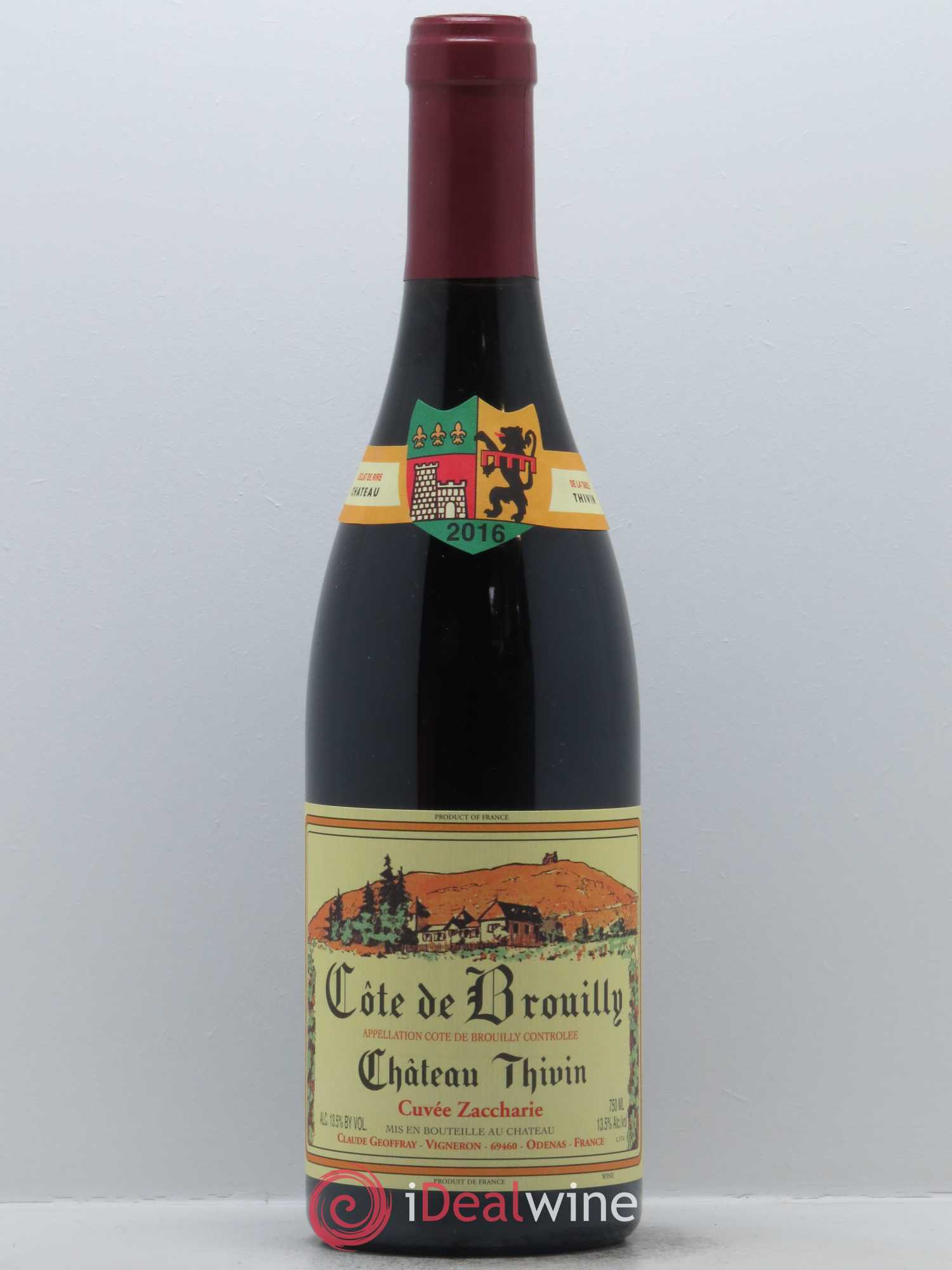 Côte de Brouilly Cuvée Zaccharie Château Thivin 2016 - Lot de 1 bouteille - 0