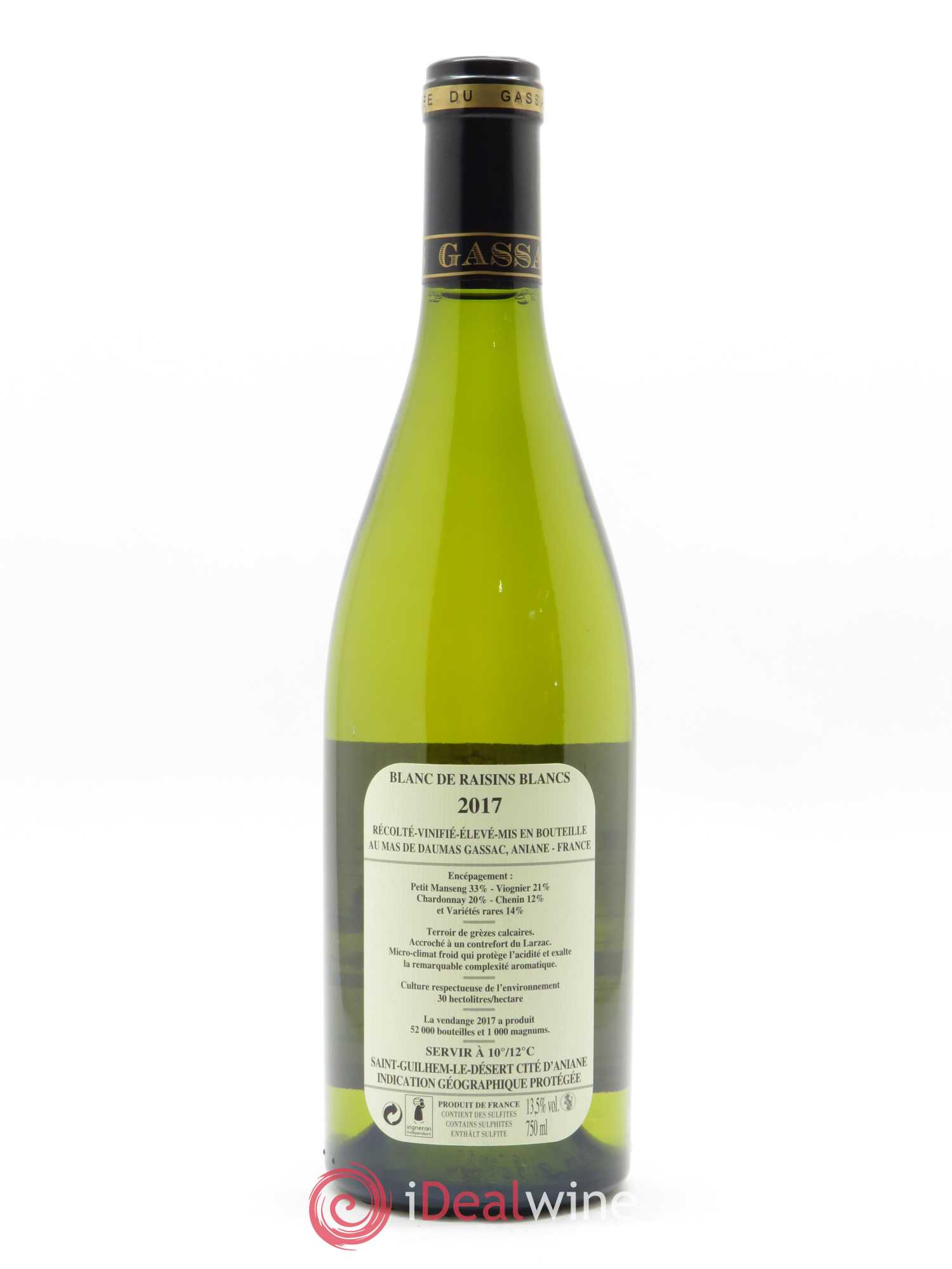 Saint-Guilhem-le-Désert - Cité d'Aniane Mas Daumas Gassac Famille Guibert de La Vaissière 2017 - Lot de 1 bouteille - 1