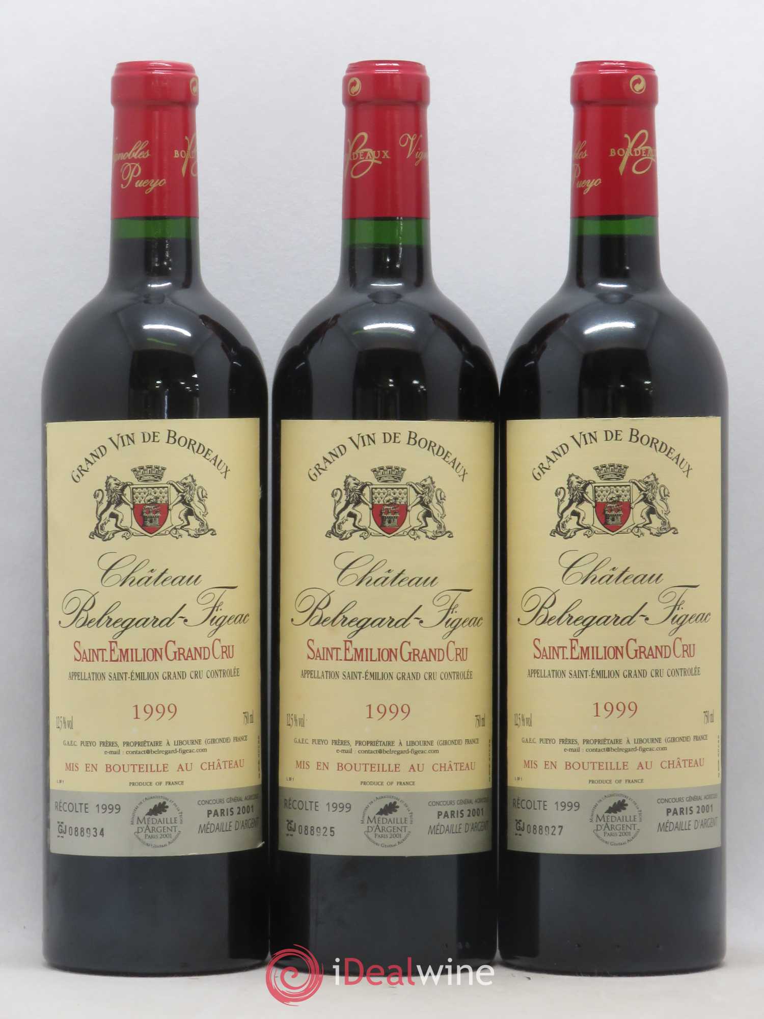 Saint-Émilion Château Belregard-Figeac 1999 - Lot de 6 bouteilles - 2