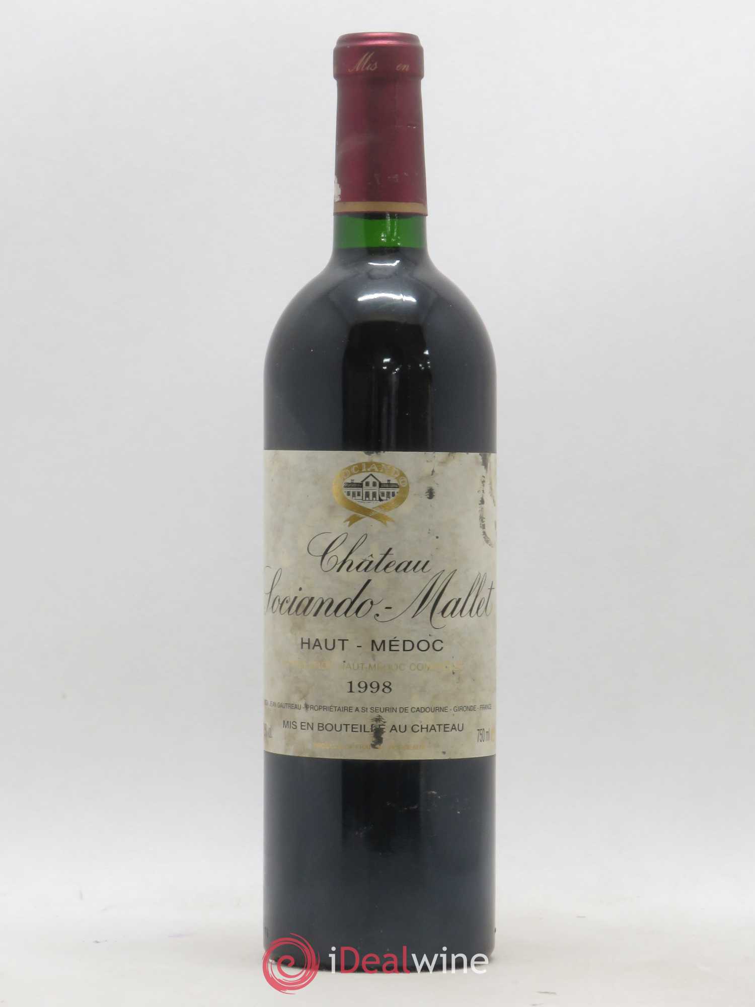 Château Sociando Mallet 1998 - Lot de 1 bouteille - 0