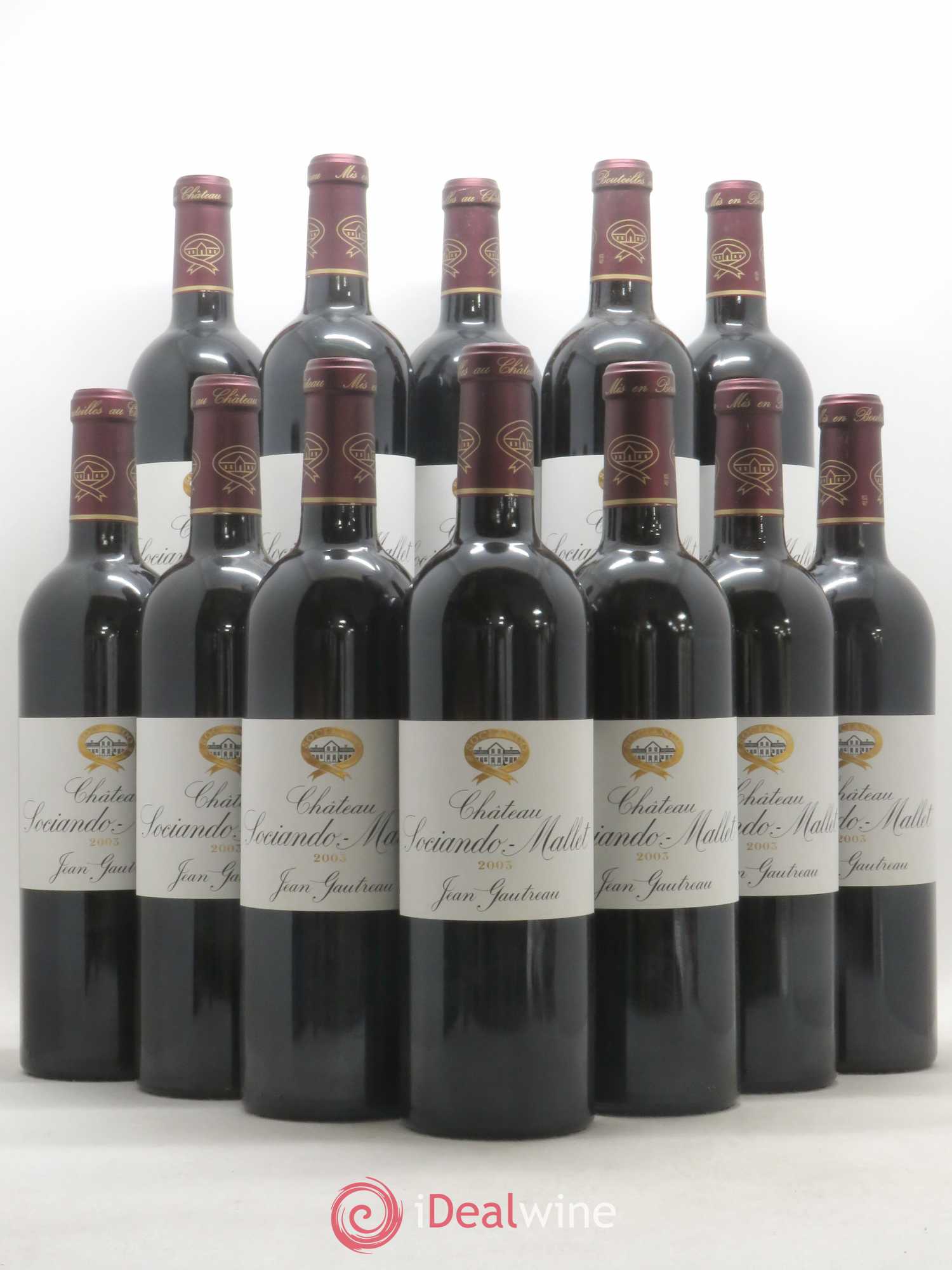 Château Sociando Mallet 2003 - Lot de 12 bouteilles - 0