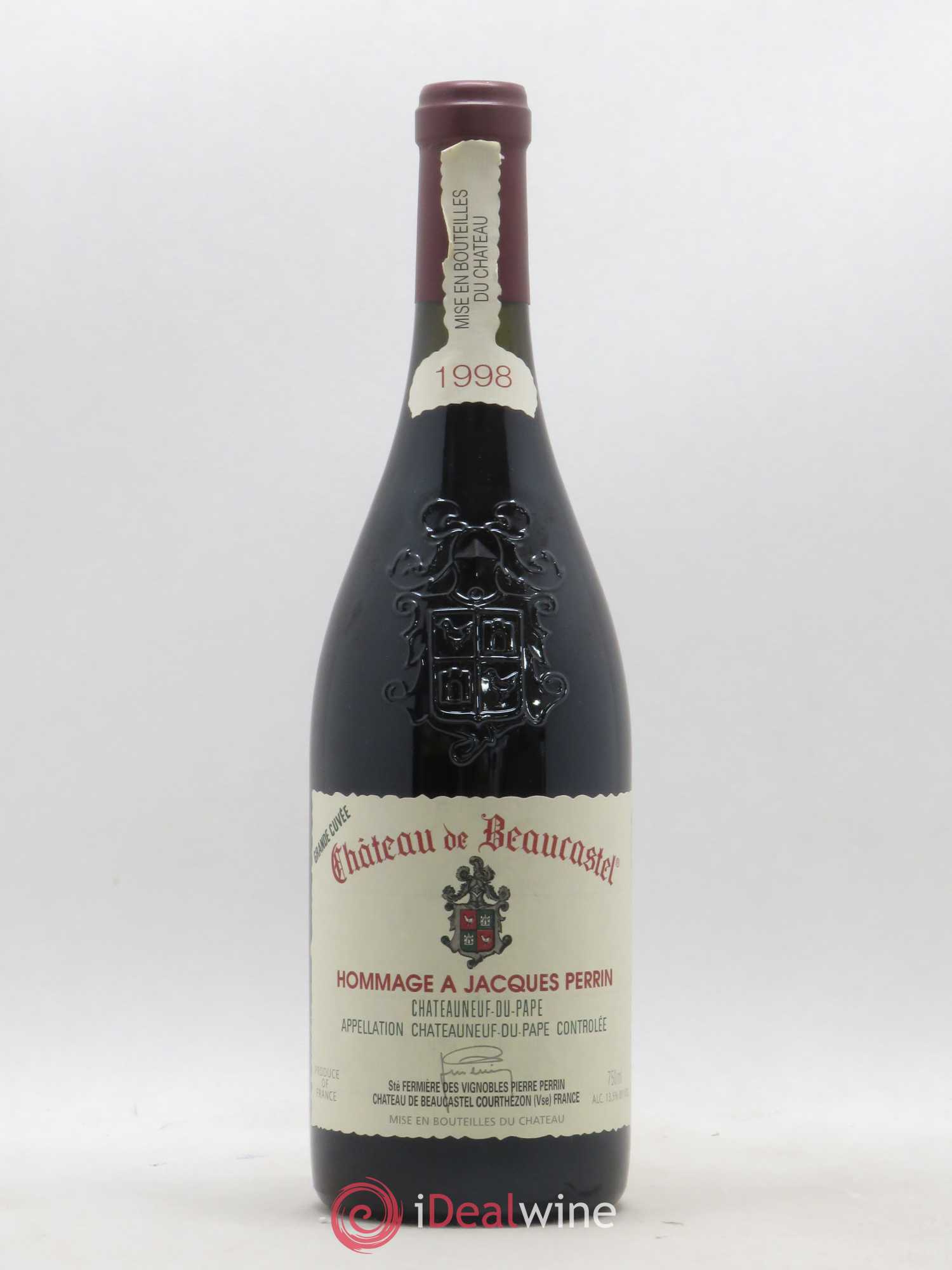 Châteauneuf-du-Pape Château de Beaucastel Hommage à Jacques Perrin Famille Perrin 1998 - Lot de 1 bouteille - 0
