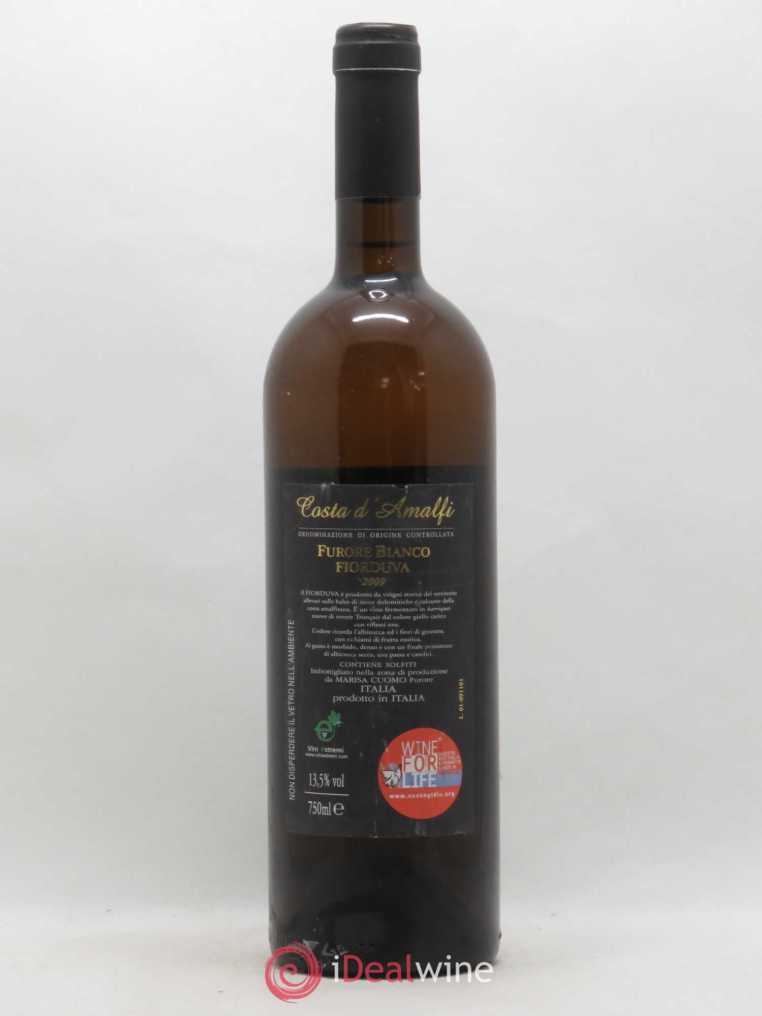 Italie Costa d'Amalfi Fiorduva Marisa Cuomo  2009 - Lot de 1 bouteille - 1