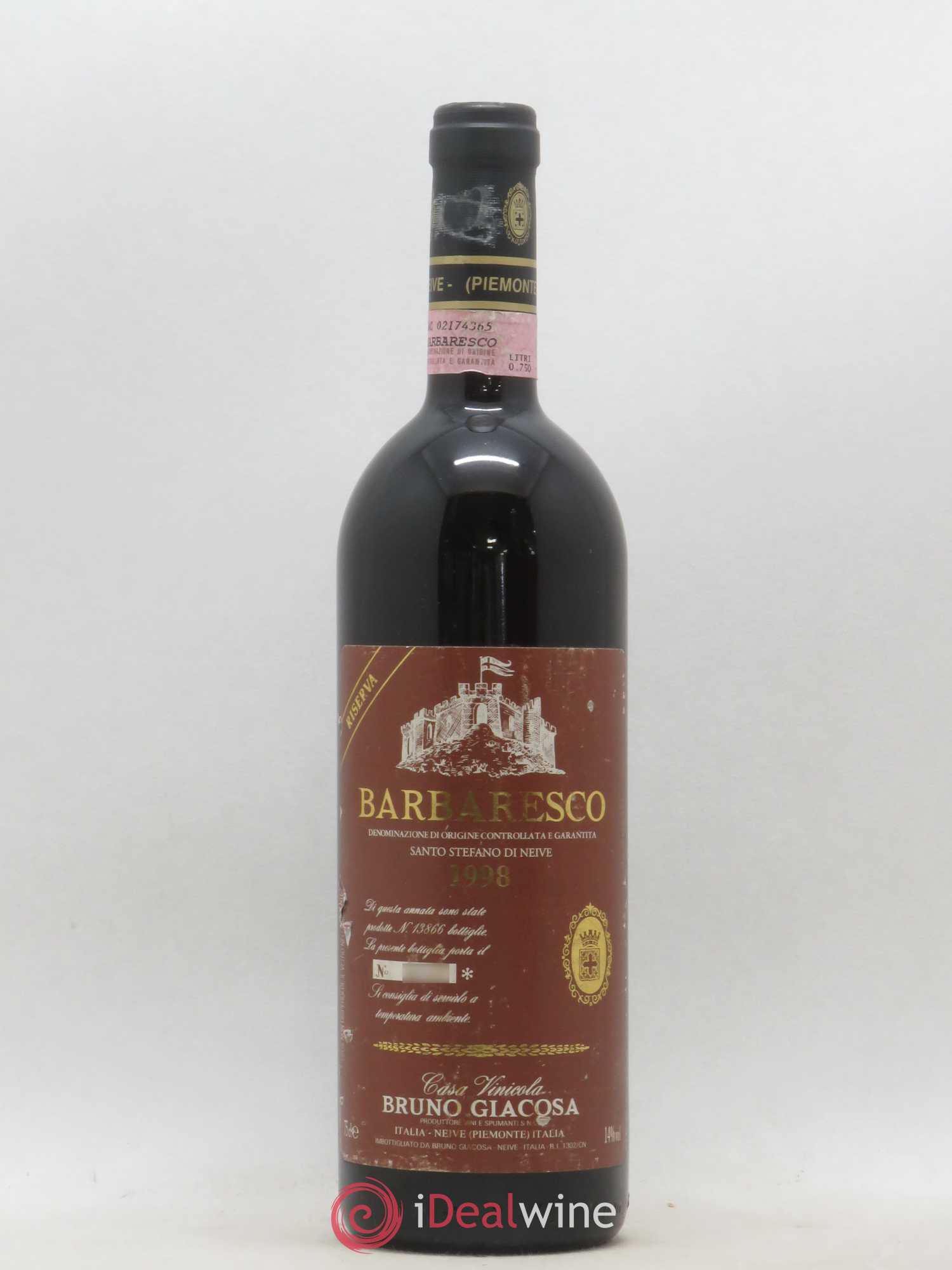 Barbaresco DOCG Bruno Giacosa Albesani Santo Stefano Di Neive 1998 - Posten von 1 Flasche - 0