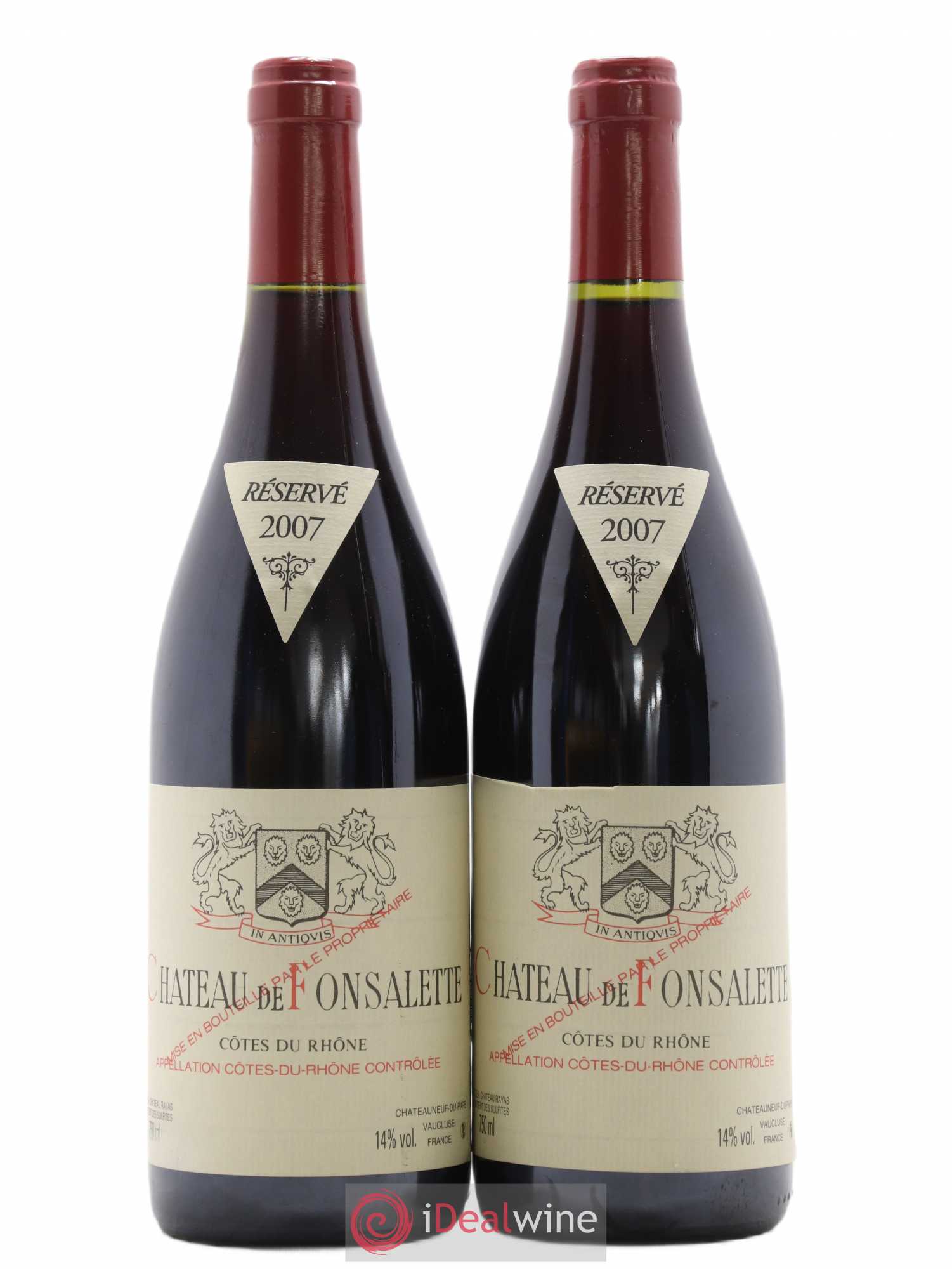 Côtes-du-Rhône Château de Fonsalette Emmanuel Reynaud 2007 - Lot de 2 bouteilles - 0