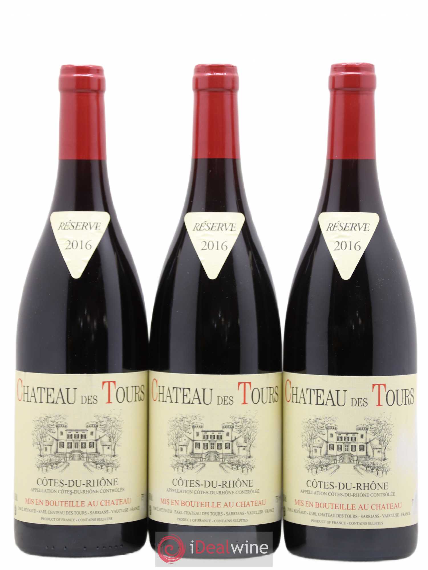Côtes-du-Rhône Château des Tours Emmanuel Reynaud 2016 - Lot de 3 bouteilles - 0