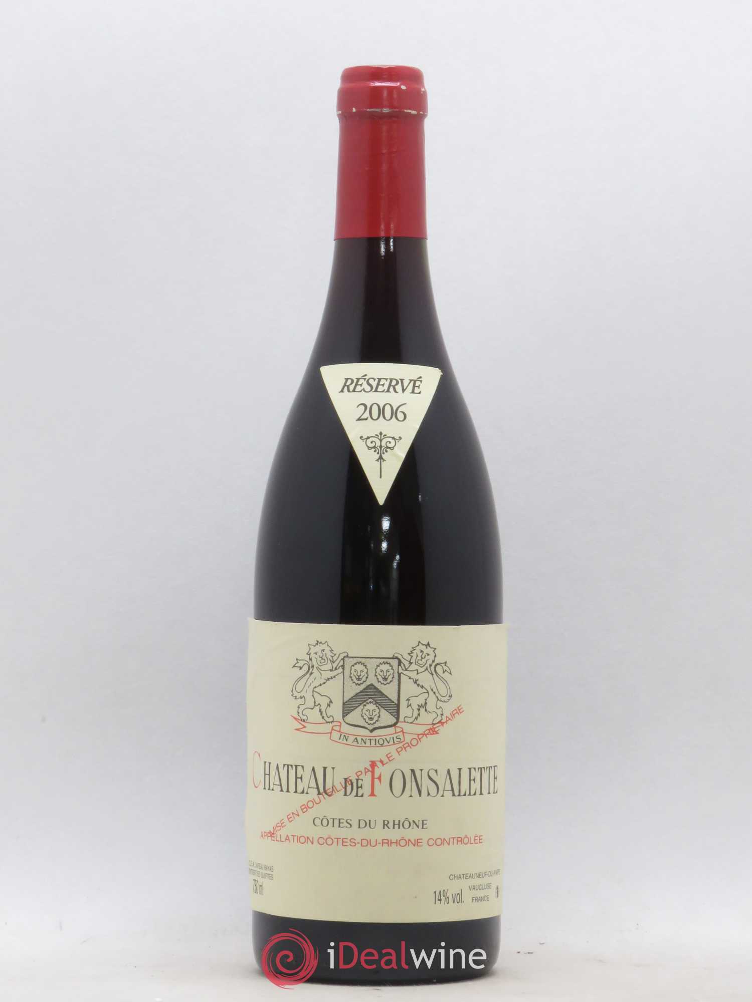 Côtes-du-Rhône Château de Fonsalette Emmanuel Reynaud 2006 - Lot de 1 bouteille - 0