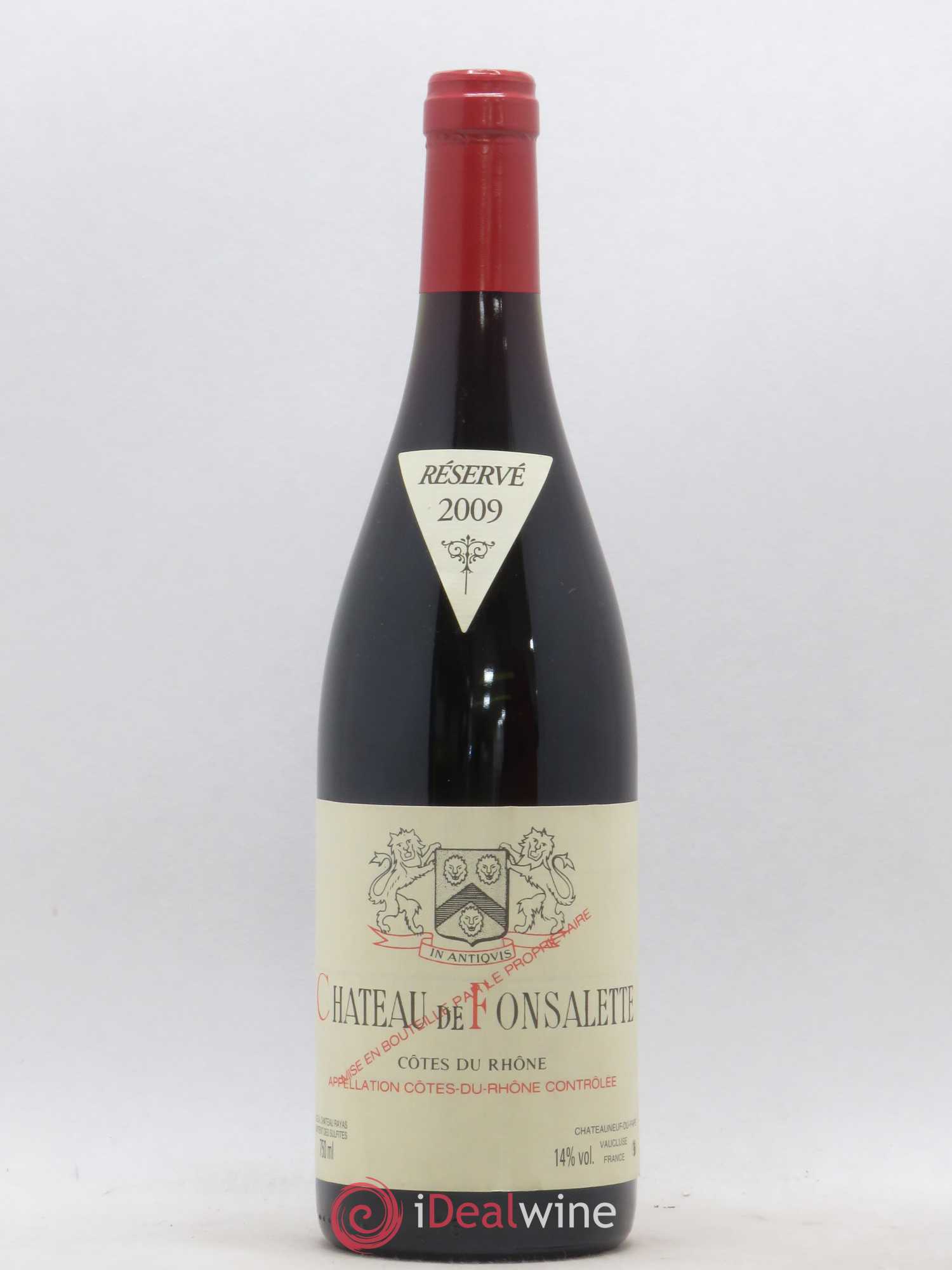 Côtes-du-Rhône Château de Fonsalette Emmanuel Reynaud 2009 - Lot de 1 bouteille - 0