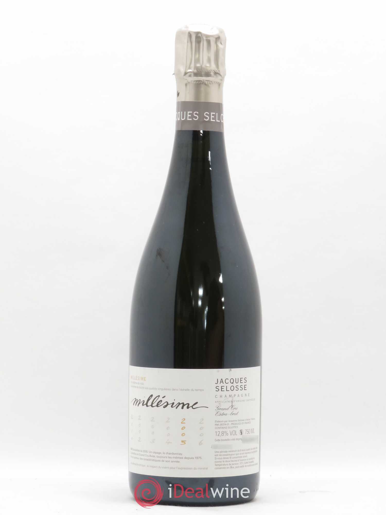 Blanc de Blancs Grand Cru Extra-Brut Jacques Selosse millésimé 2005 - Lot de 1 bouteille - 0