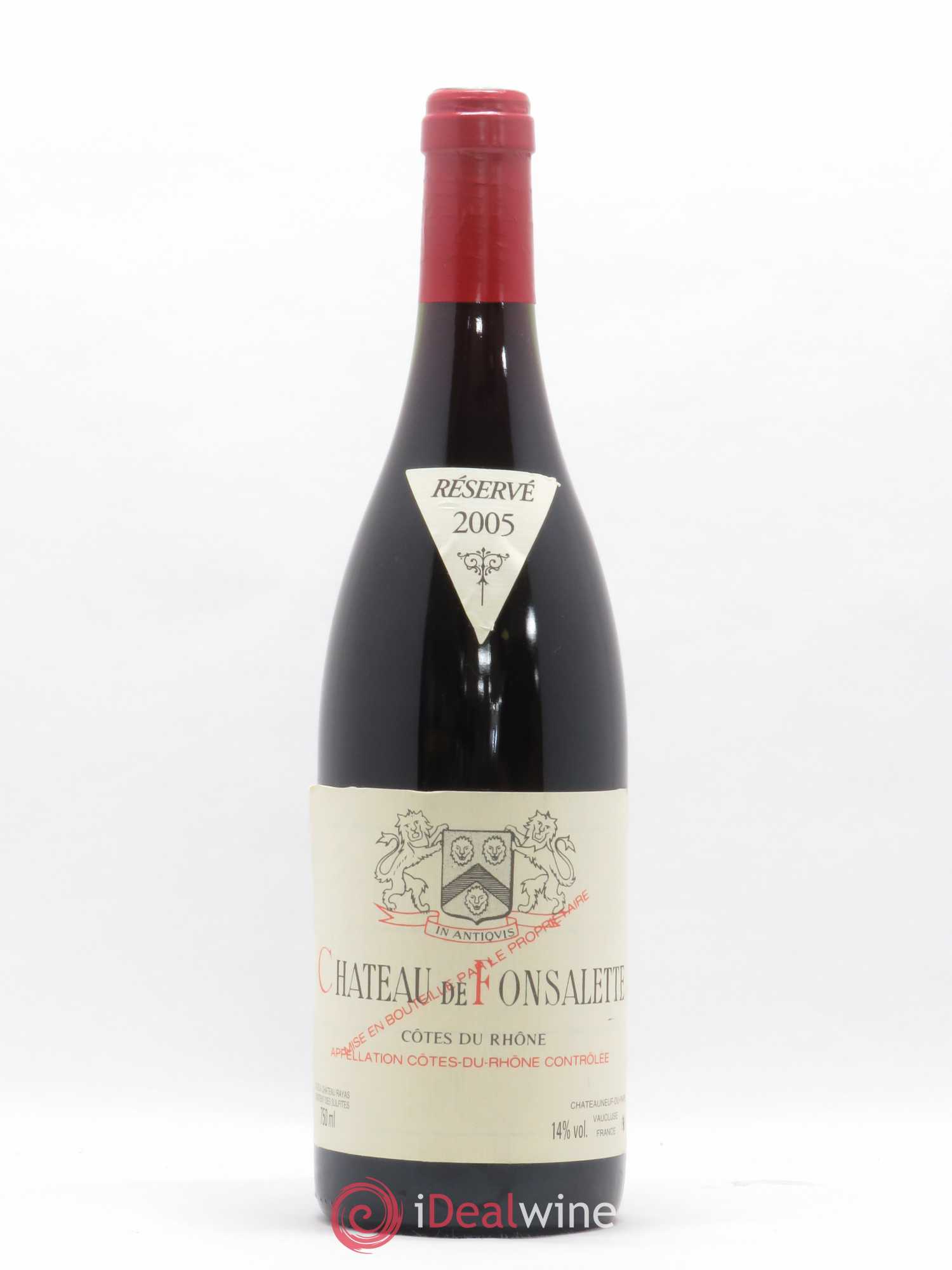 Côtes-du-Rhône Château de Fonsalette Emmanuel Reynaud 2005 - Lot de 1 bouteille - 0