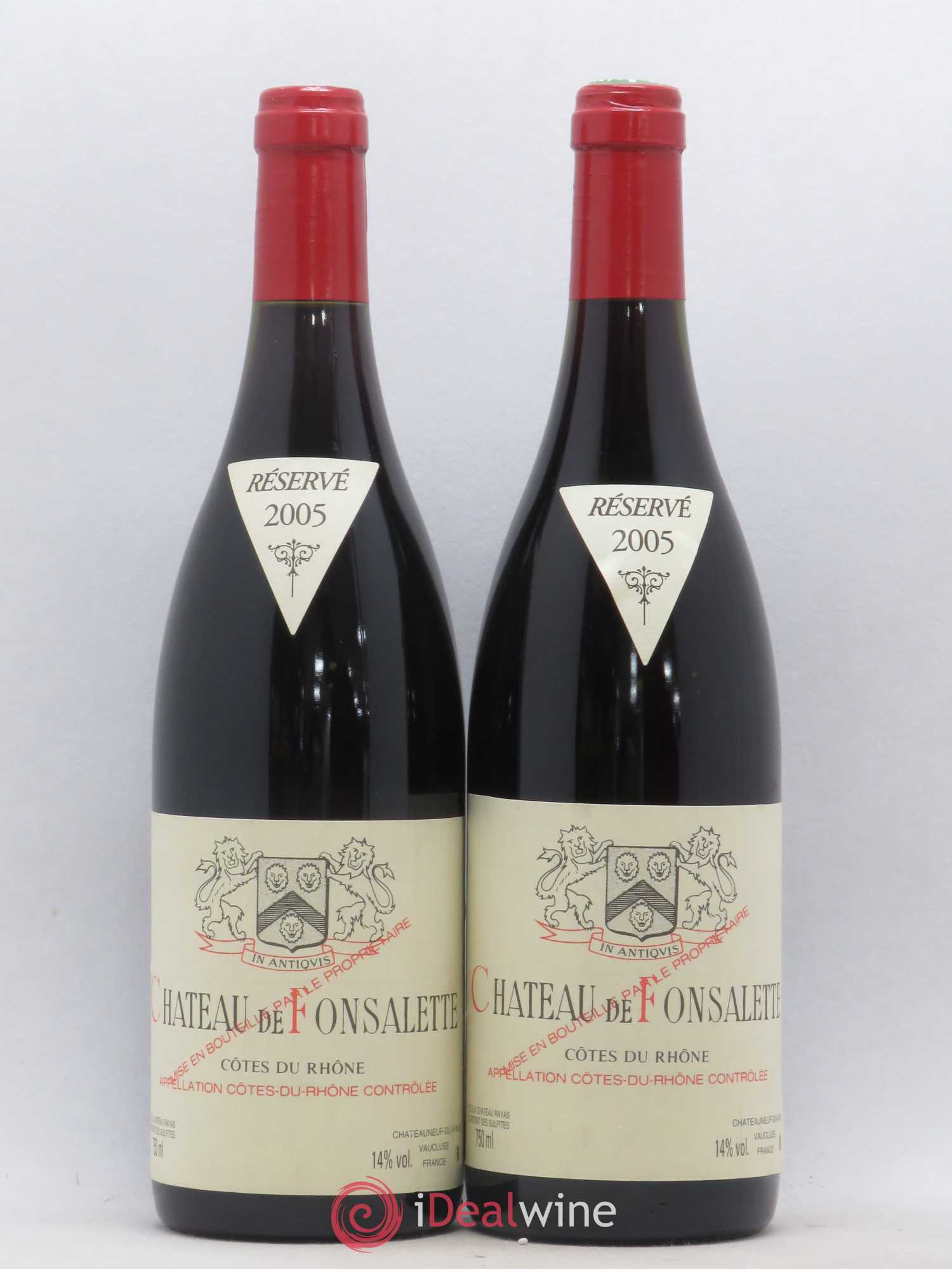 Côtes-du-Rhône Château de Fonsalette Emmanuel Reynaud 2005 - Lot de 2 bouteilles - 0