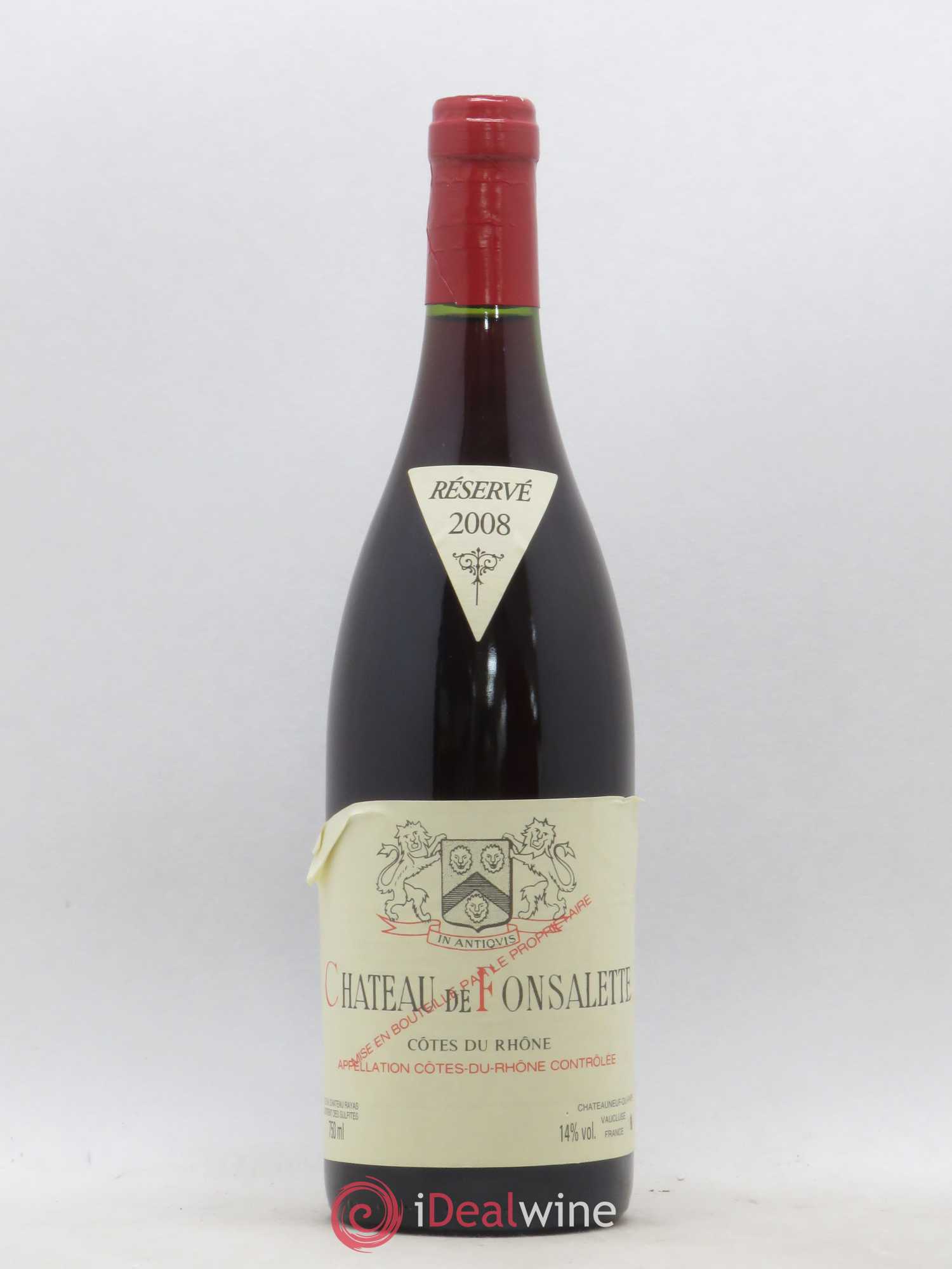 Côtes-du-Rhône Château de Fonsalette Emmanuel Reynaud 2008 - Lot de 1 bouteille - 0