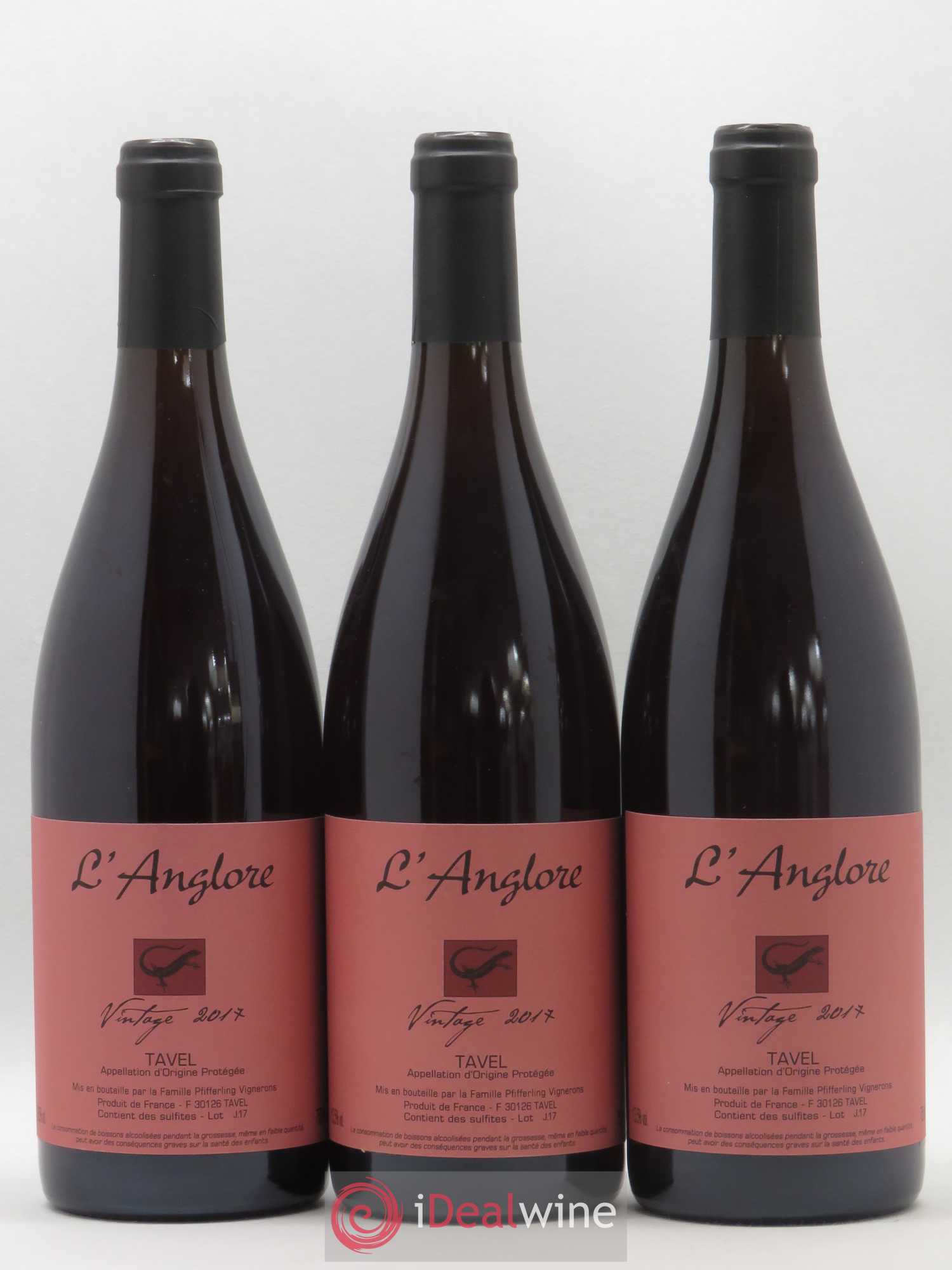 Tavel Vintage L'Anglore 2017 - Lot de 3 bouteilles - 0