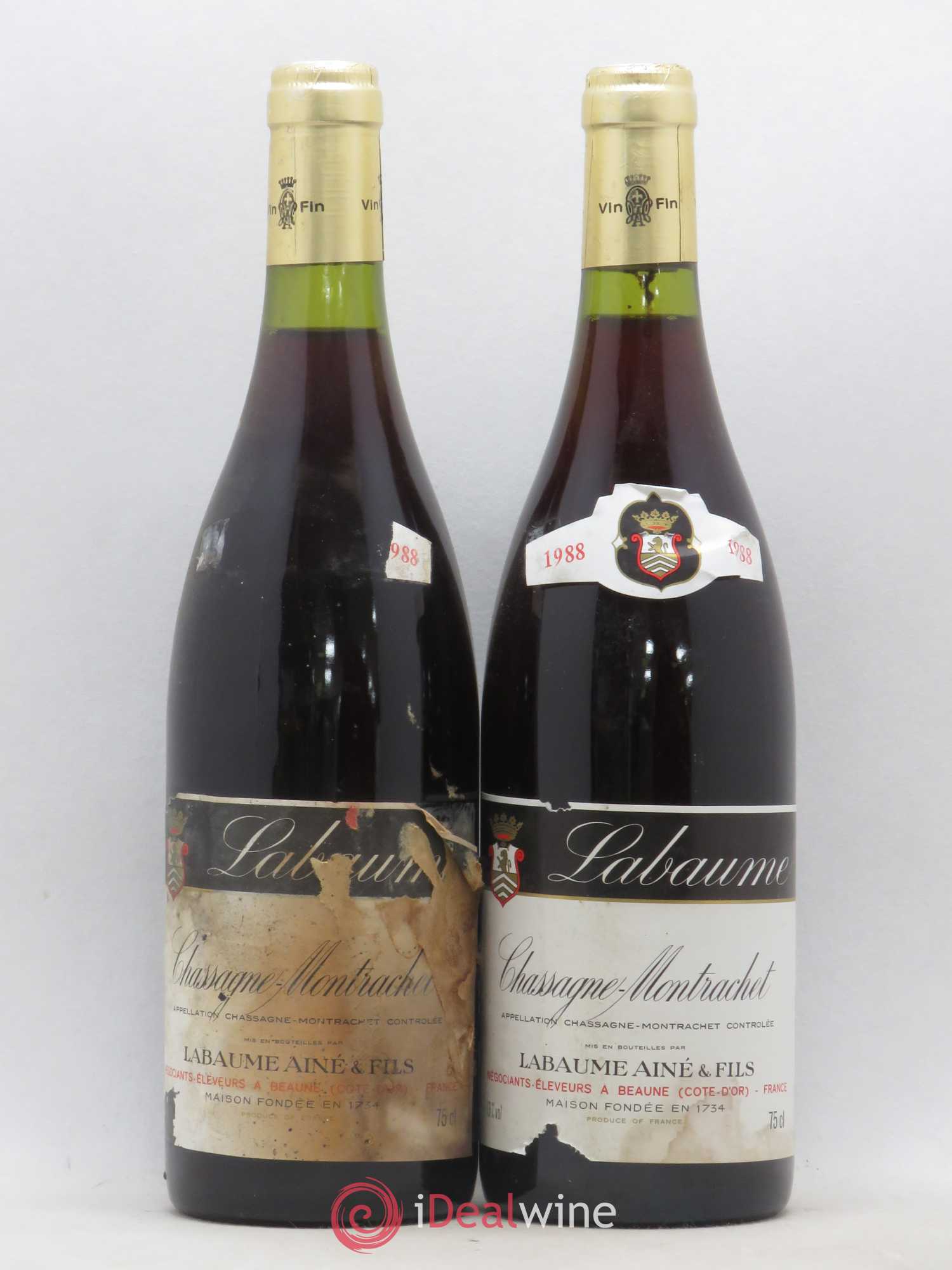 Chassagne-Montrachet Labaume Aine Et Fils 1988 - Posten von 2 Flaschen - 0