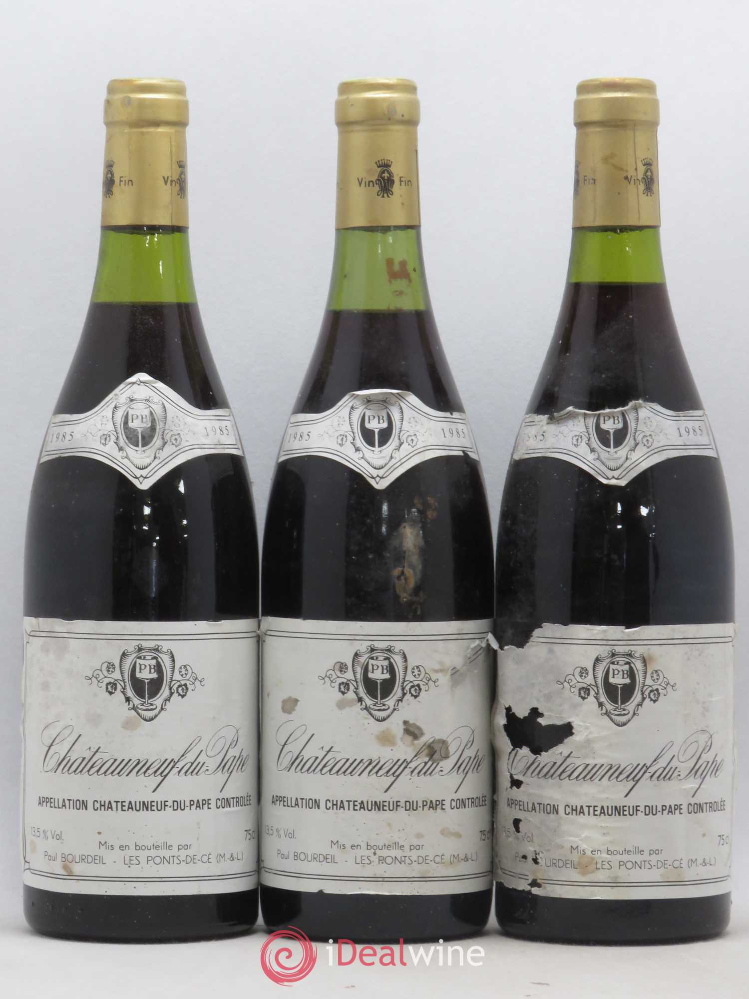 Châteauneuf-du-Pape Paul Bourdeil 1985 - Lot de 3 bouteilles - 0